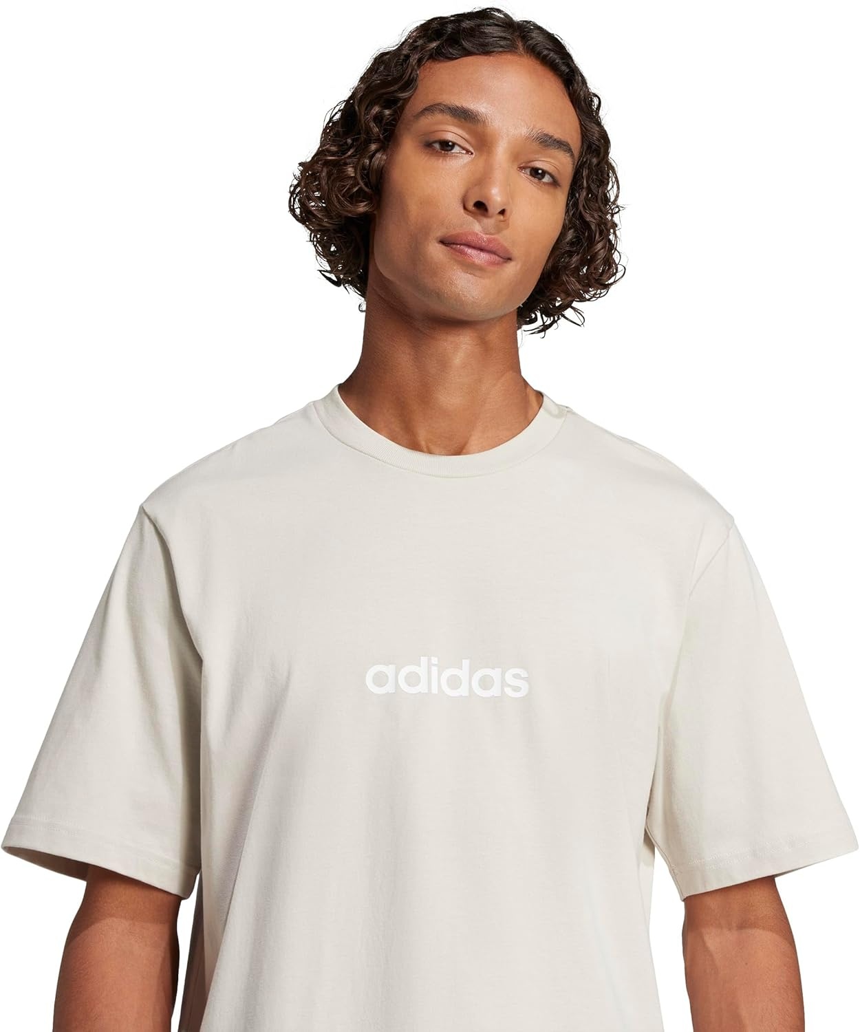 image:imageadidas Originals Mens Essentials Linear Single Jersey TShirtWonder AluminaWhite
