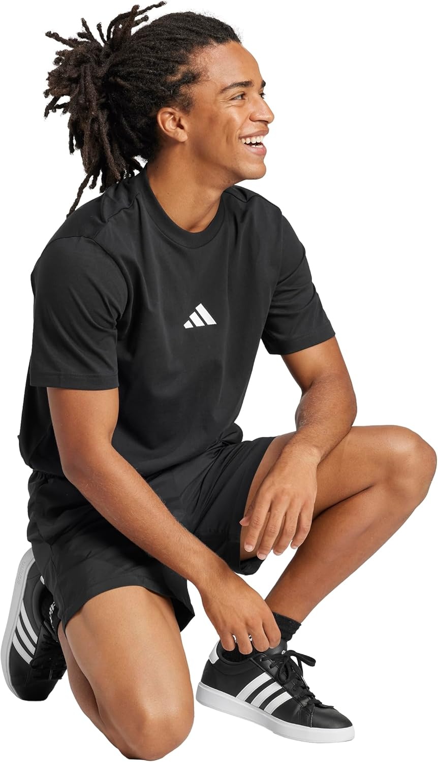 image:imageadidas Originals Mens Essentials Small Logo Single Jersey TShirtBlackWhite