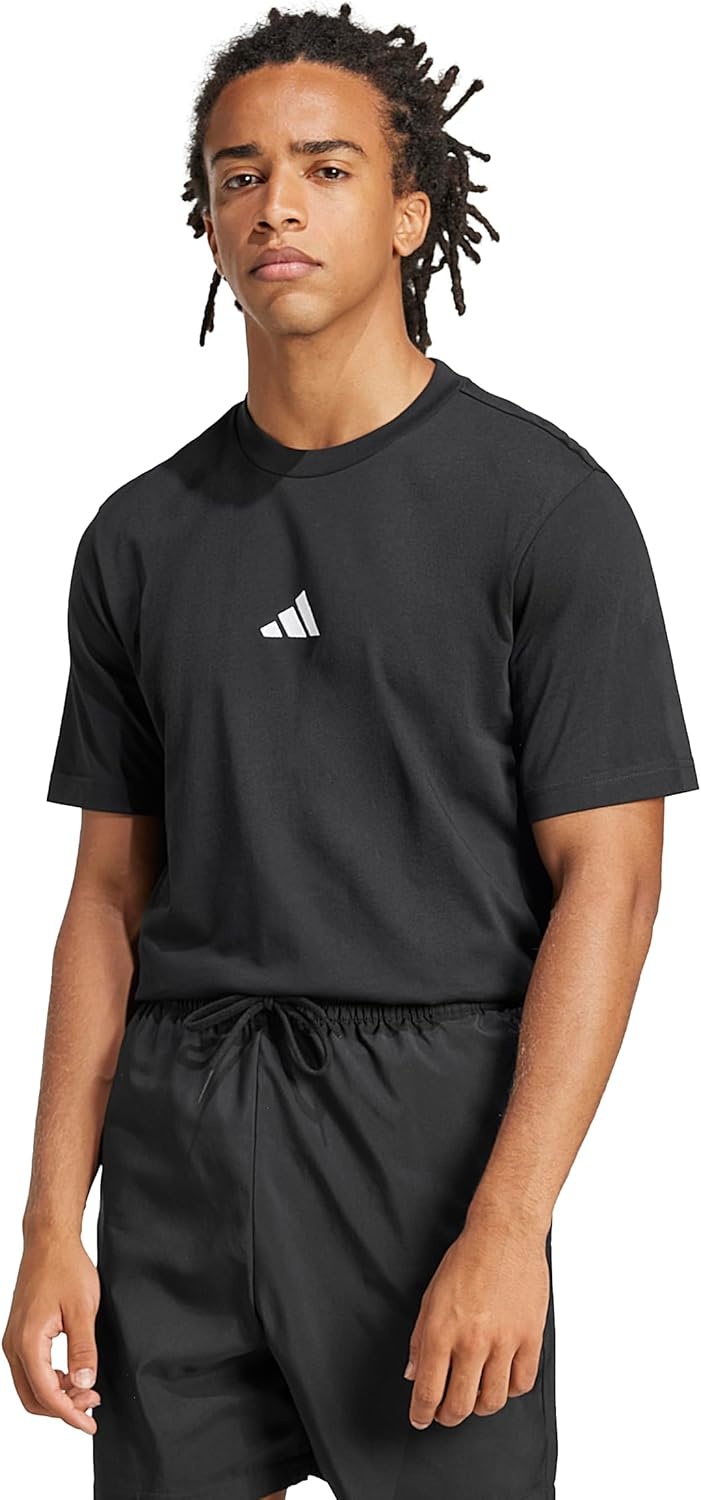 image:imageadidas Originals Mens Essentials Small Logo Single Jersey TShirtBlackWhite