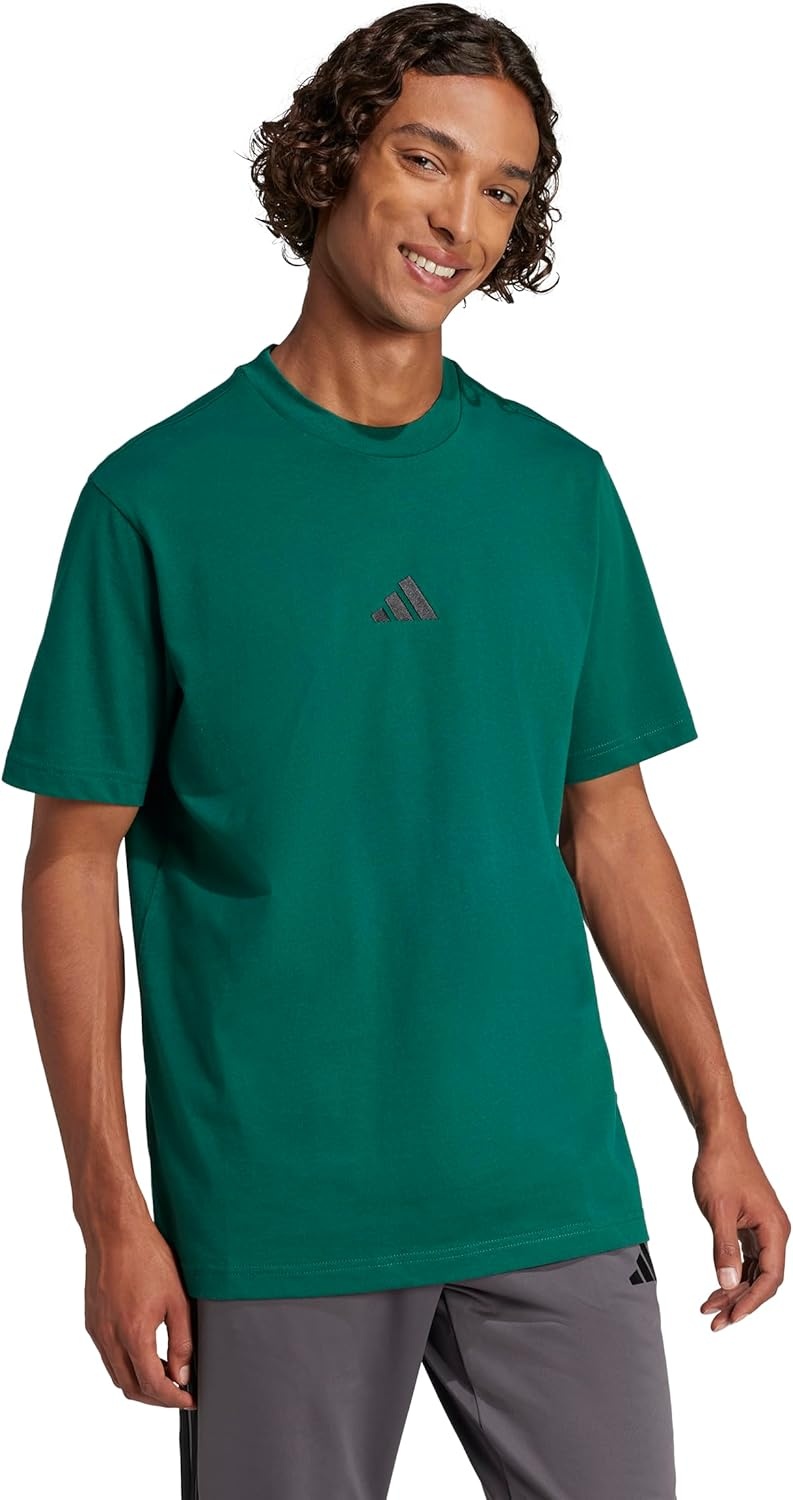 image:imageadidas Originals Mens Essentials Small Logo Single Jersey TShirtCollegiate GreenBlack
