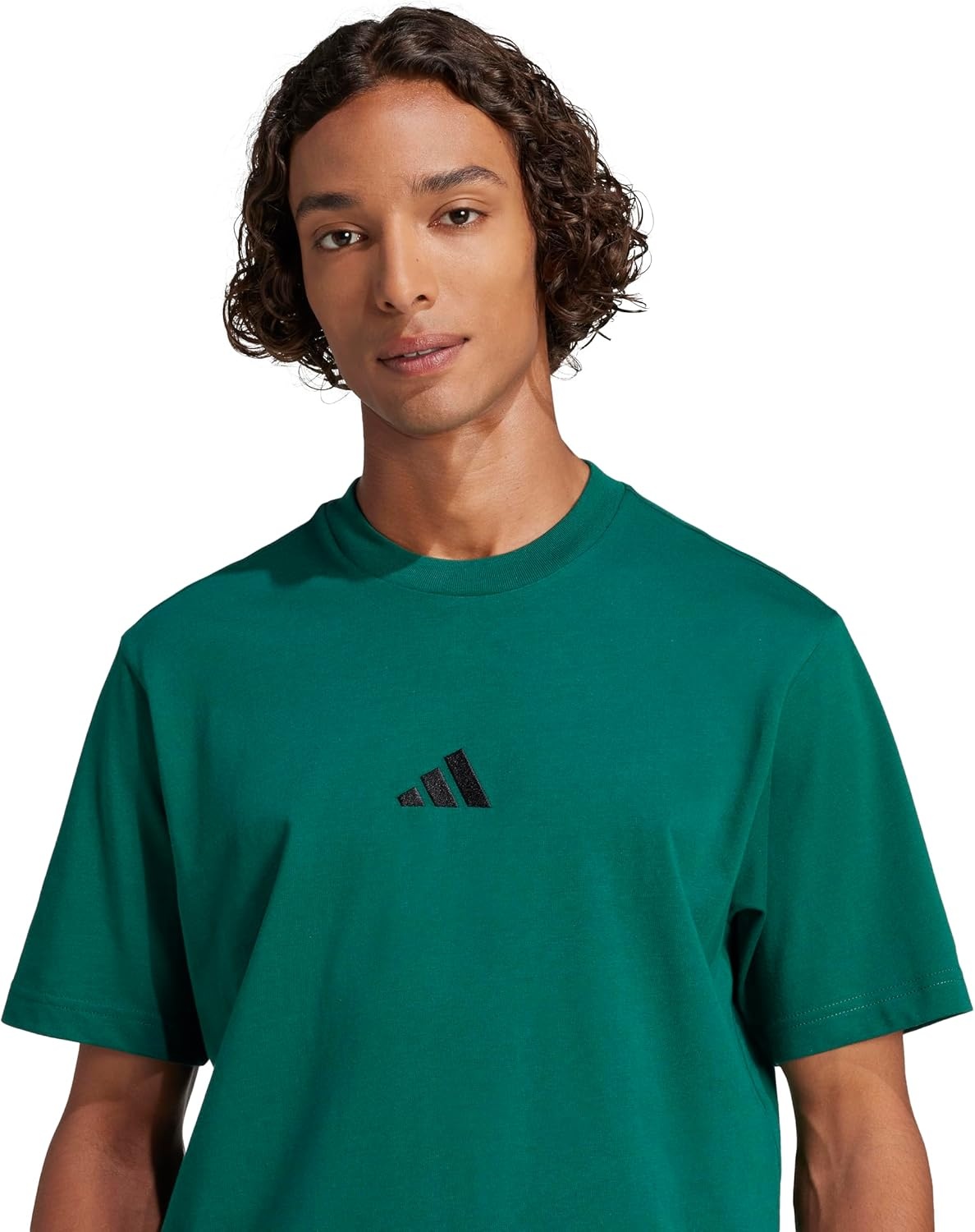 image:imageadidas Originals Mens Essentials Small Logo Single Jersey TShirtCollegiate GreenBlack