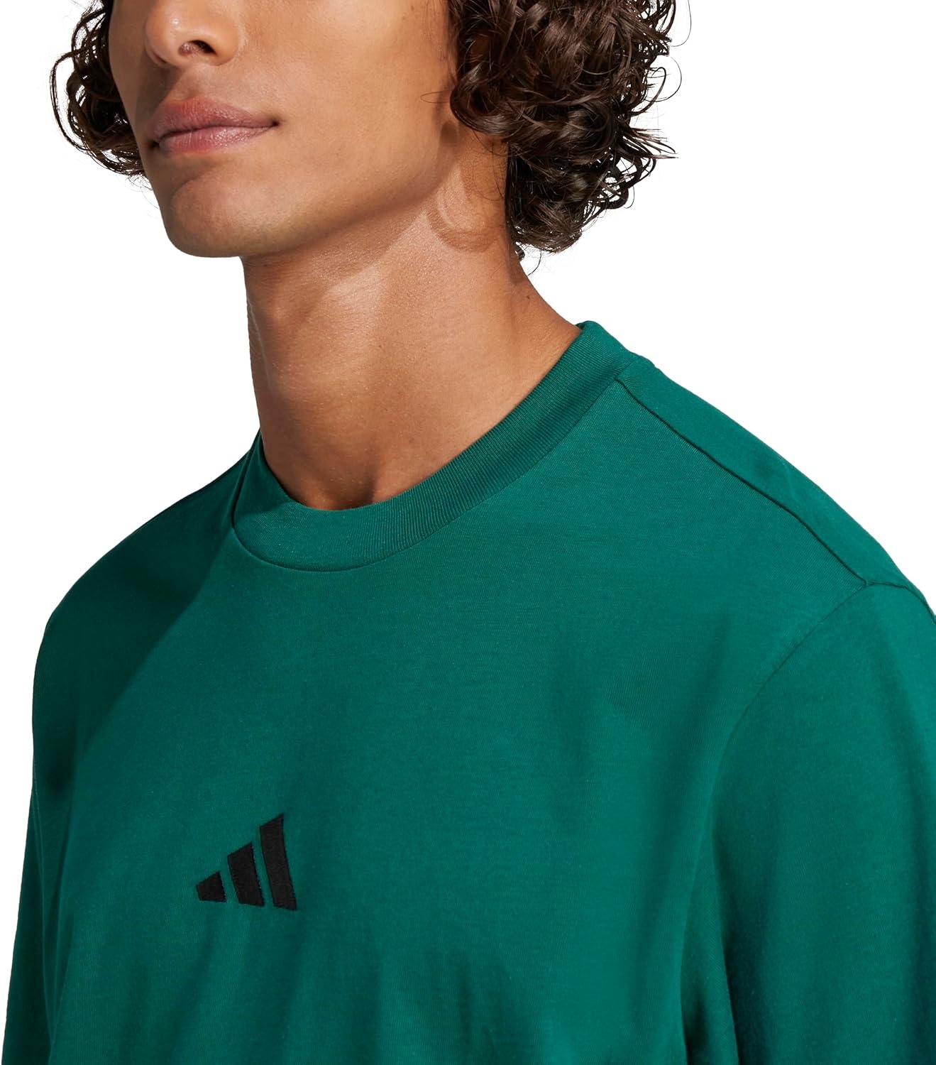 image:imageadidas Originals Mens Essentials Small Logo Single Jersey TShirtCollegiate GreenBlack