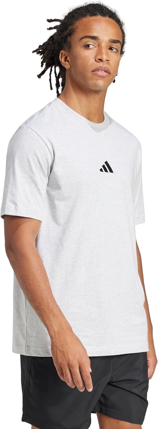 image:imageadidas Originals Mens Essentials Small Logo Single Jersey TShirtLight Grey HeatherBlack