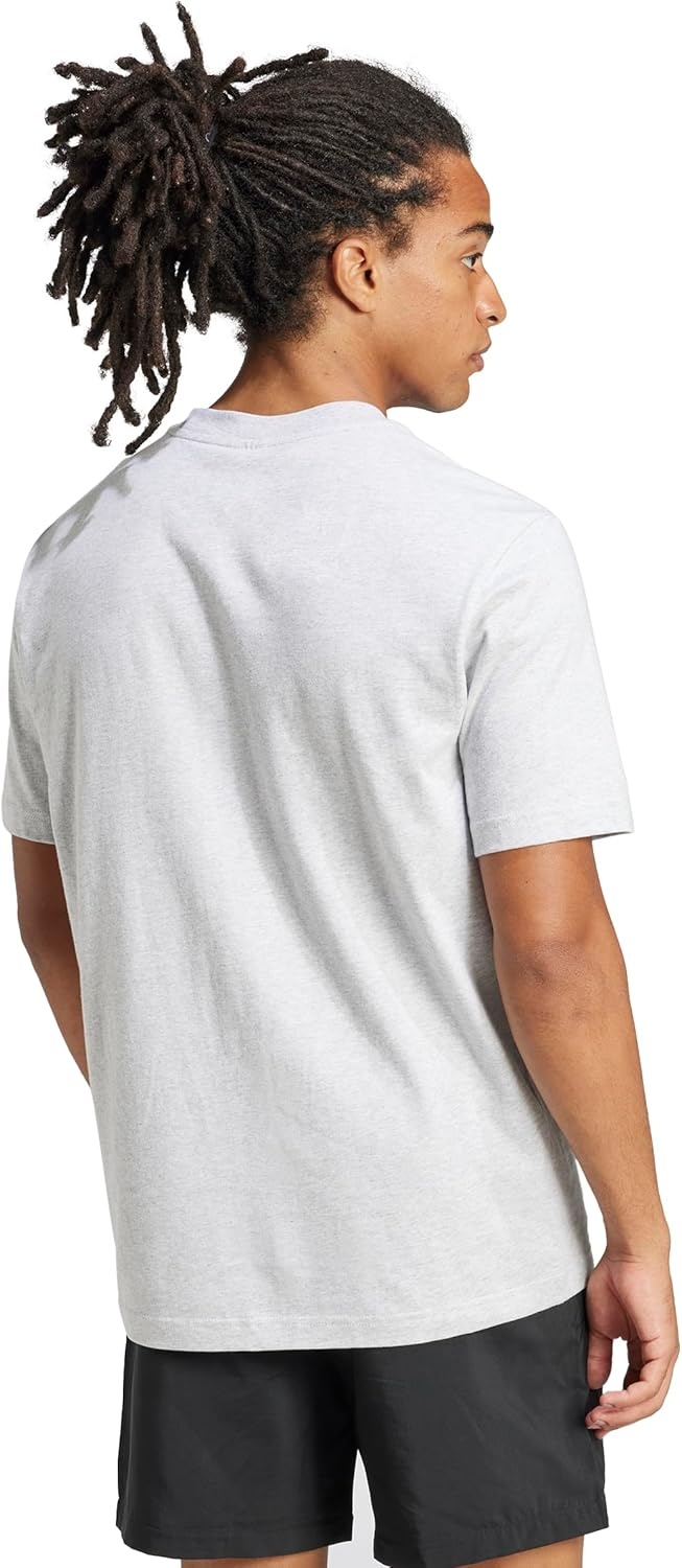 image:imageadidas Originals Mens Essentials Small Logo Single Jersey TShirtLight Grey HeatherBlack