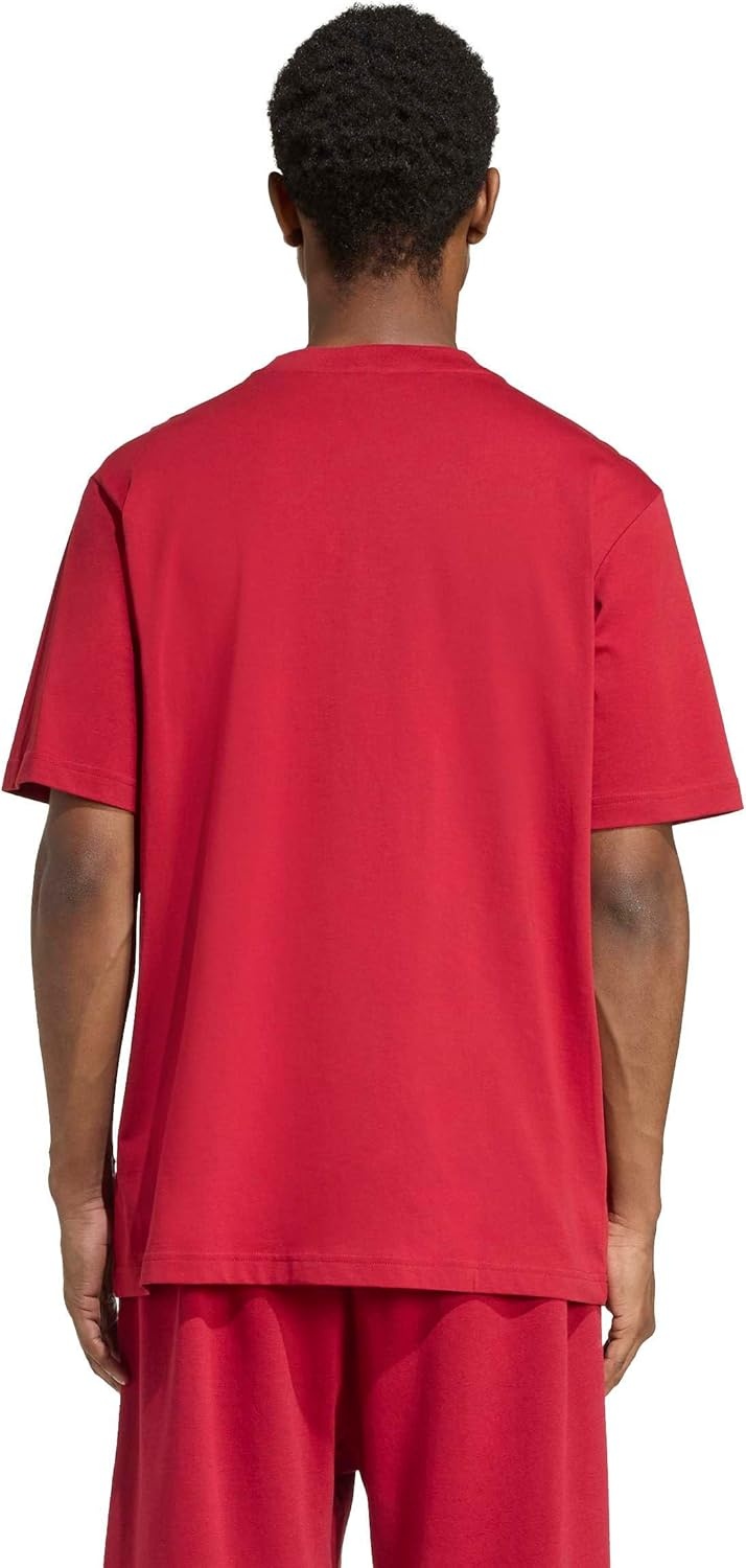 image:imageadidas Originals Mens Essentials Small Logo Single Jersey TShirtMaroonWhite