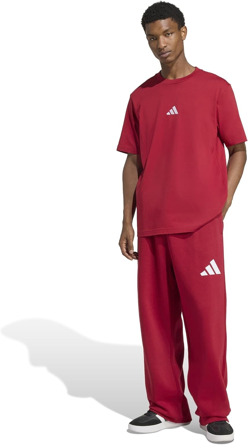 image:imageadidas Originals Mens Essentials Small Logo Single Jersey TShirtMaroonWhite