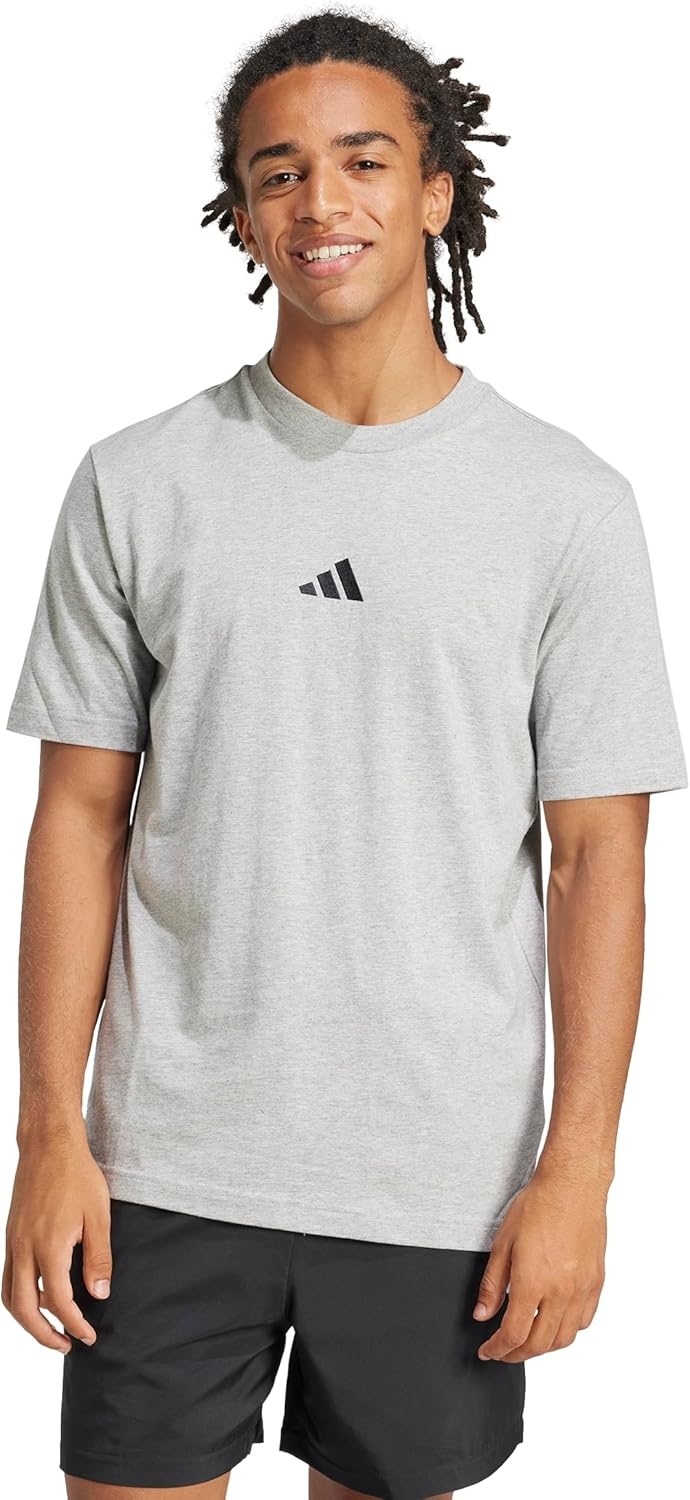 image:imageadidas Originals Mens Essentials Small Logo Single Jersey TShirtMedium Grey HeatherBlack