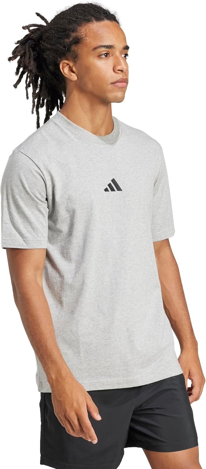 image:imageadidas Originals Mens Essentials Small Logo Single Jersey TShirtMedium Grey HeatherBlack