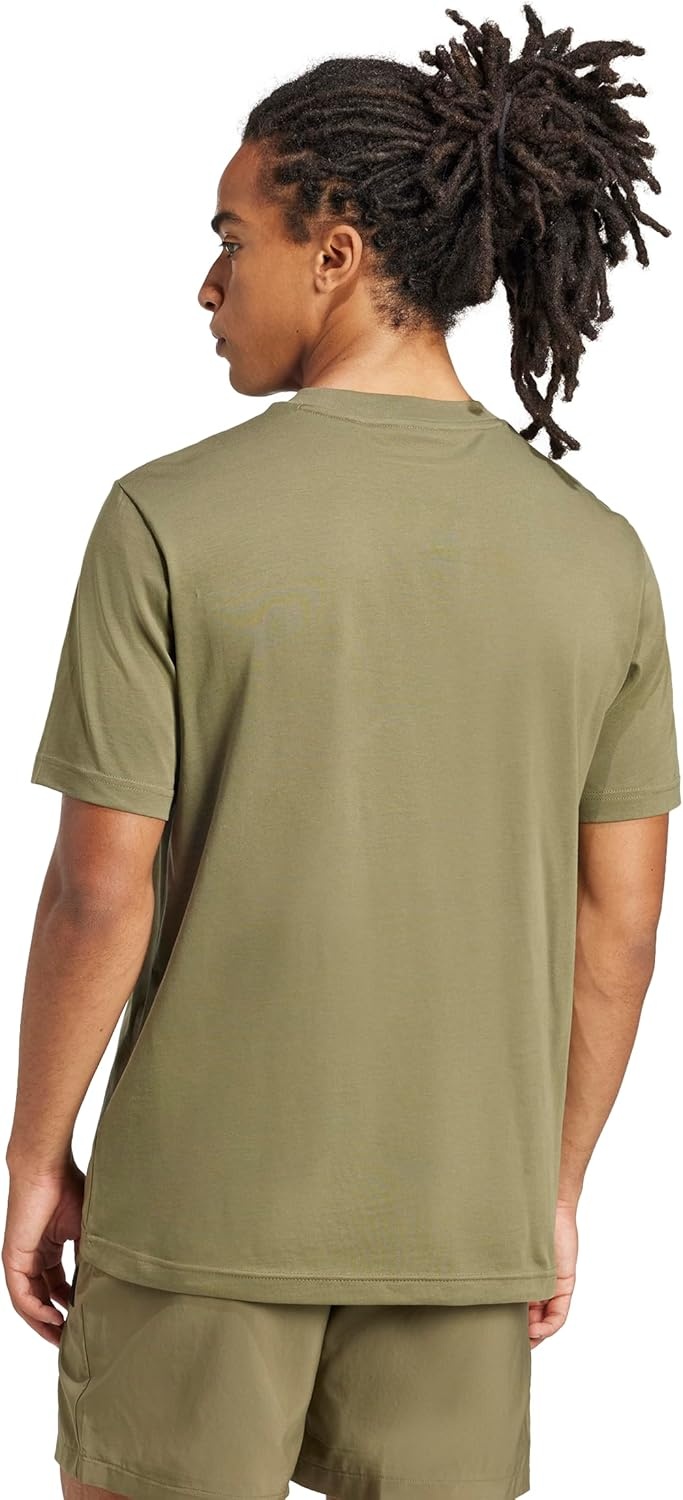 image:imageadidas Originals Mens Essentials Small Logo Single Jersey TShirtOlive StrataBlack