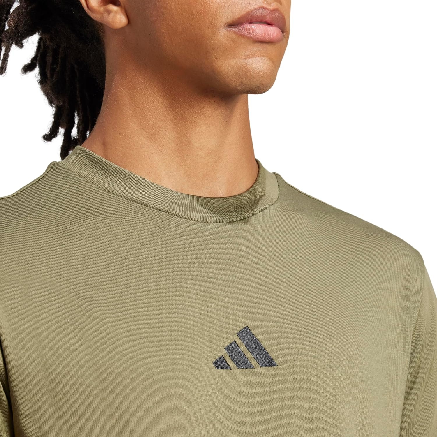 image:imageadidas Originals Mens Essentials Small Logo Single Jersey TShirtOlive StrataBlack