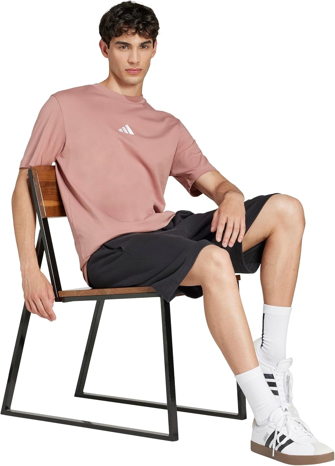 image:imageadidas Originals Mens Essentials Small Logo Single Jersey TShirtWarm ClayWhite