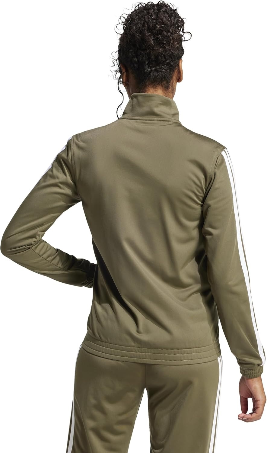 image:imageadidas Originals Womens Tricot 3Stripes Track Top SweatshirtOlive StrataWhite