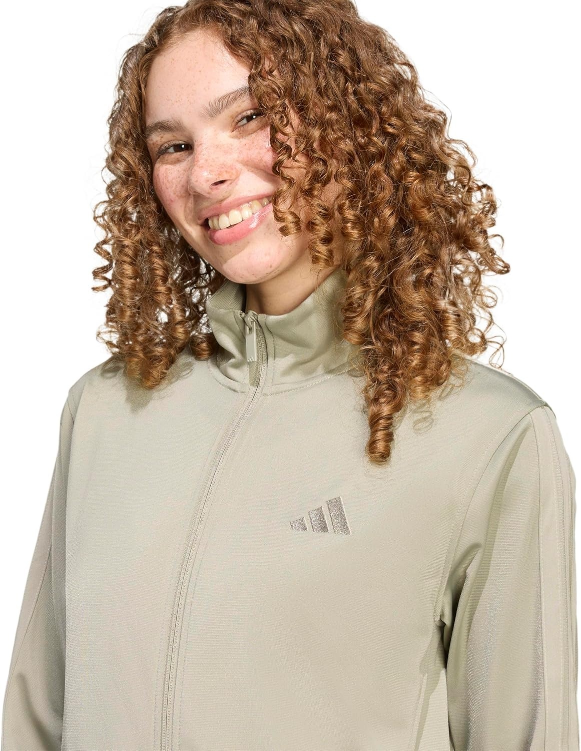 image:imageadidas Originals Womens Tricot 3Stripes Track Top SweatshirtSilver Pebble