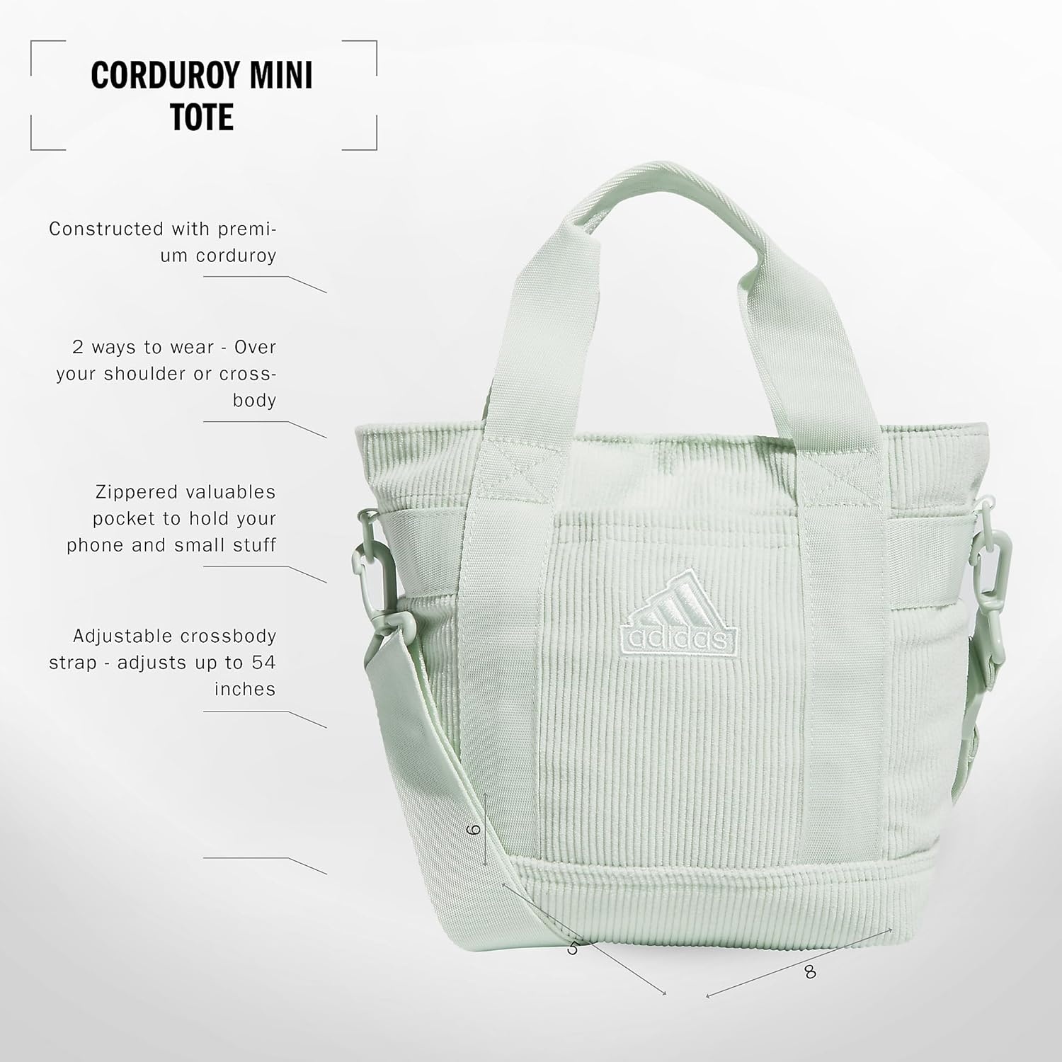 image:imageadidas Small Tote Mini Bag for Women and MenCorduroyLinen Green