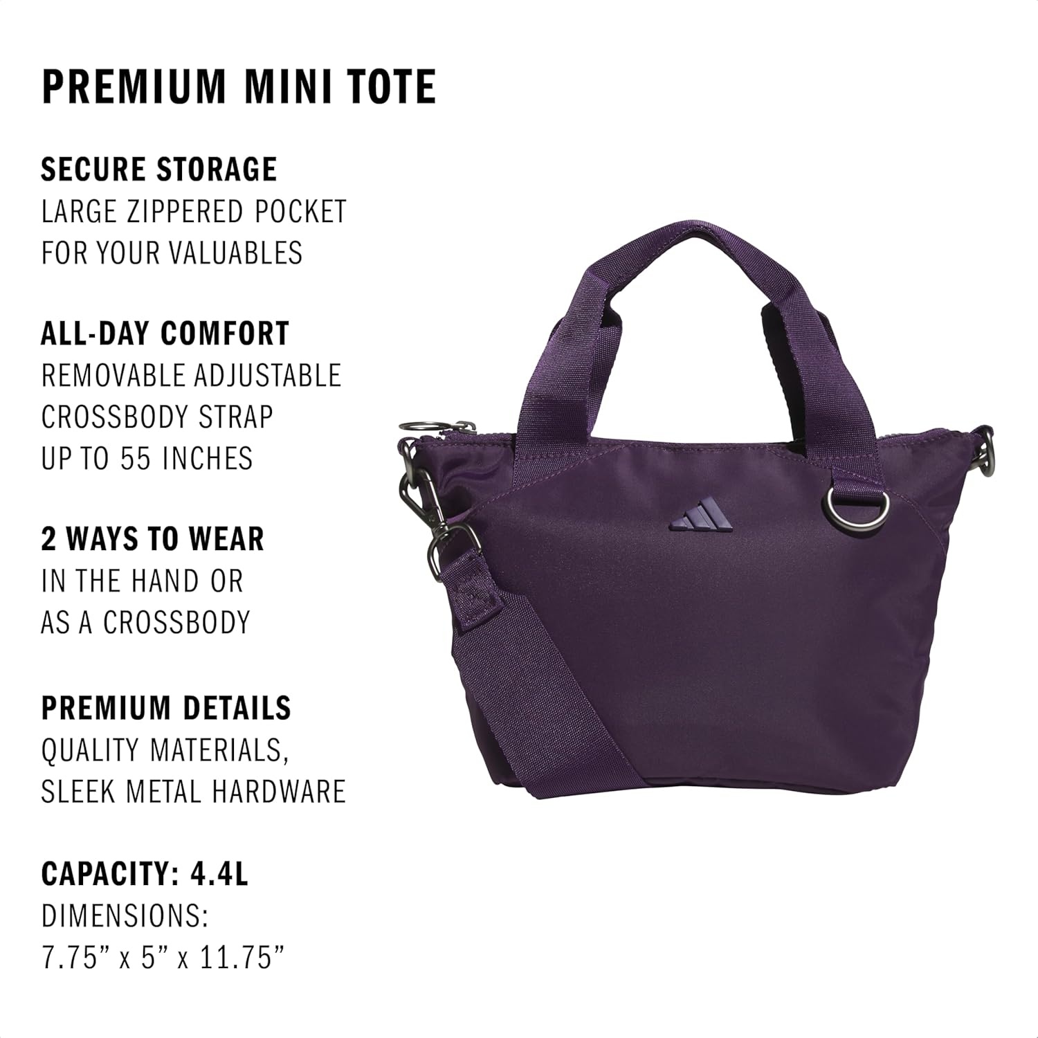 image:imageadidas Small Tote Mini Bag for Women and MenPremiumAurora Plum Purple