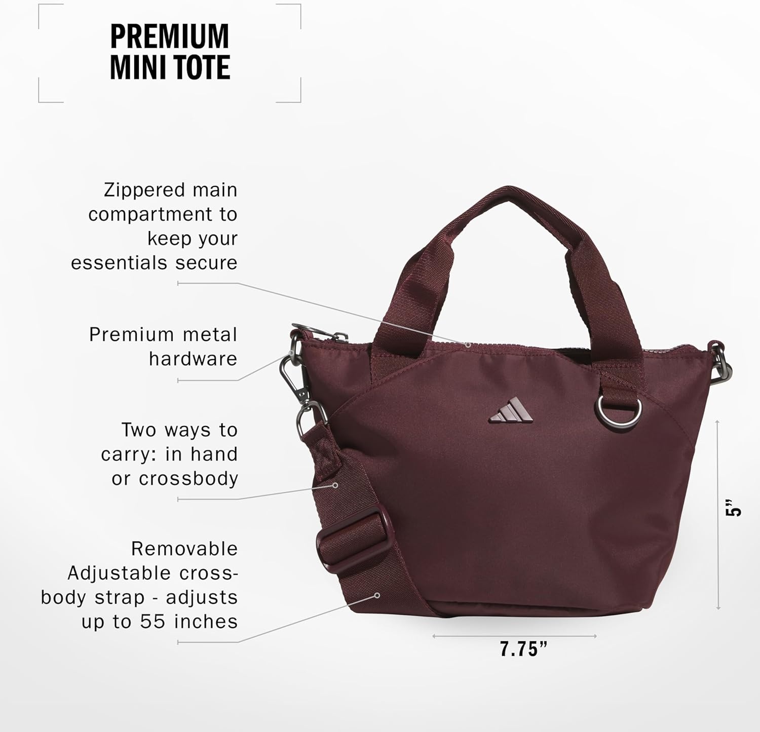 image:imageadidas Small Tote Mini Bag for Women and MenPremiumAurora Ruby Red