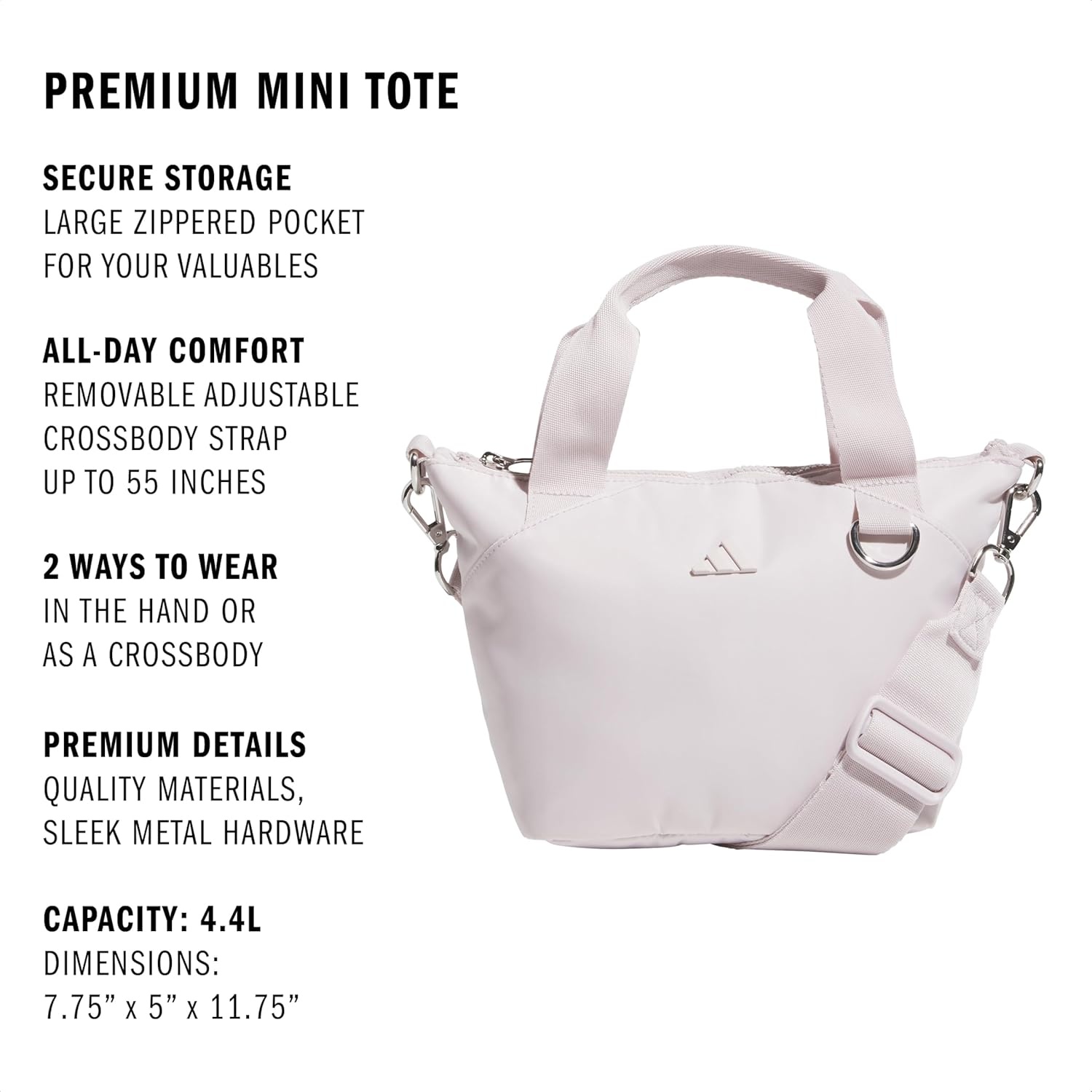 image:imageadidas Small Tote Mini Bag for Women and MenPremiumIce PurpleSilver Metallic