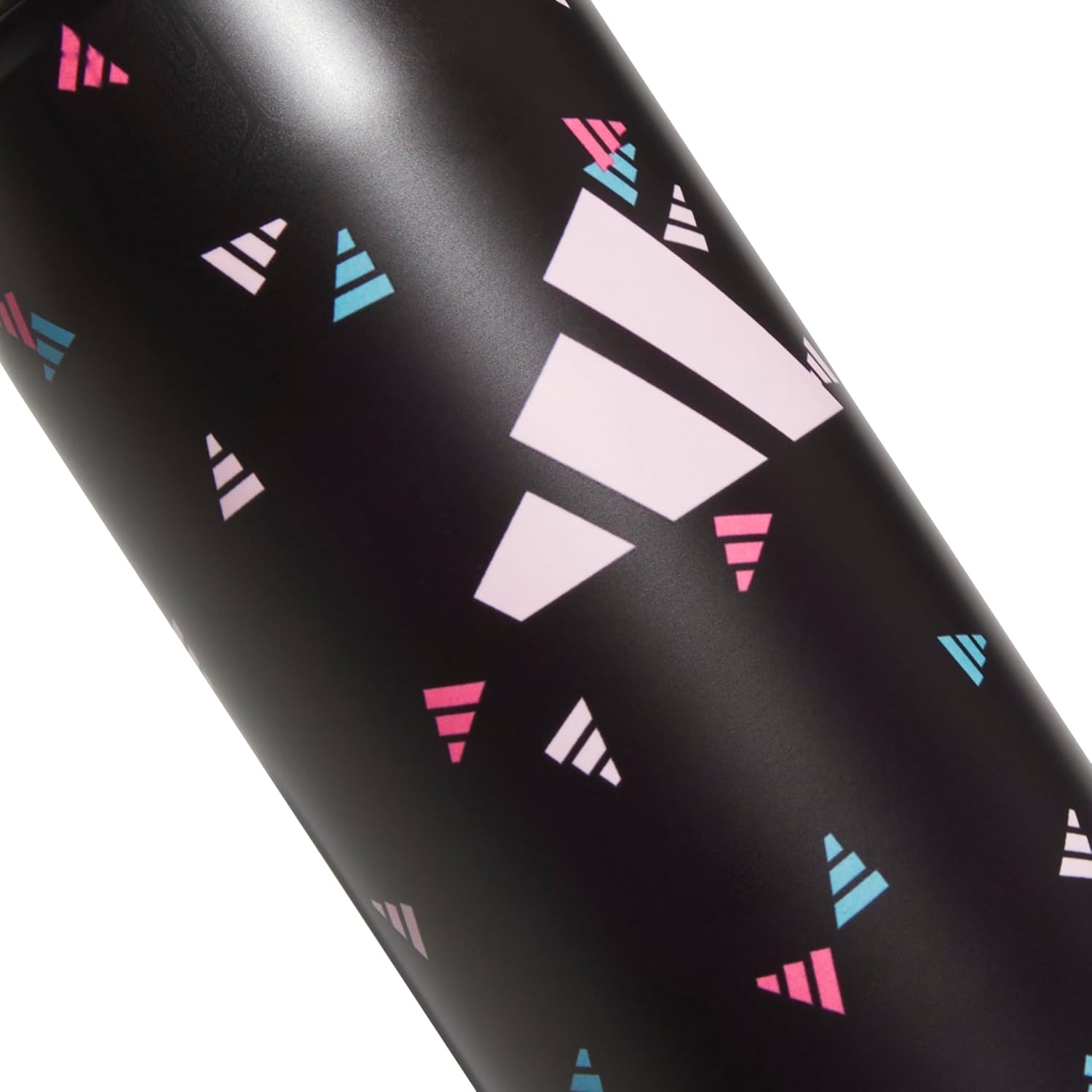 image:imageadidas Stainless Steel Metal Water Bottle 20 oz 600 mL Straw Lid3 Bar Toss Blackclear PinkBlackClear Pink