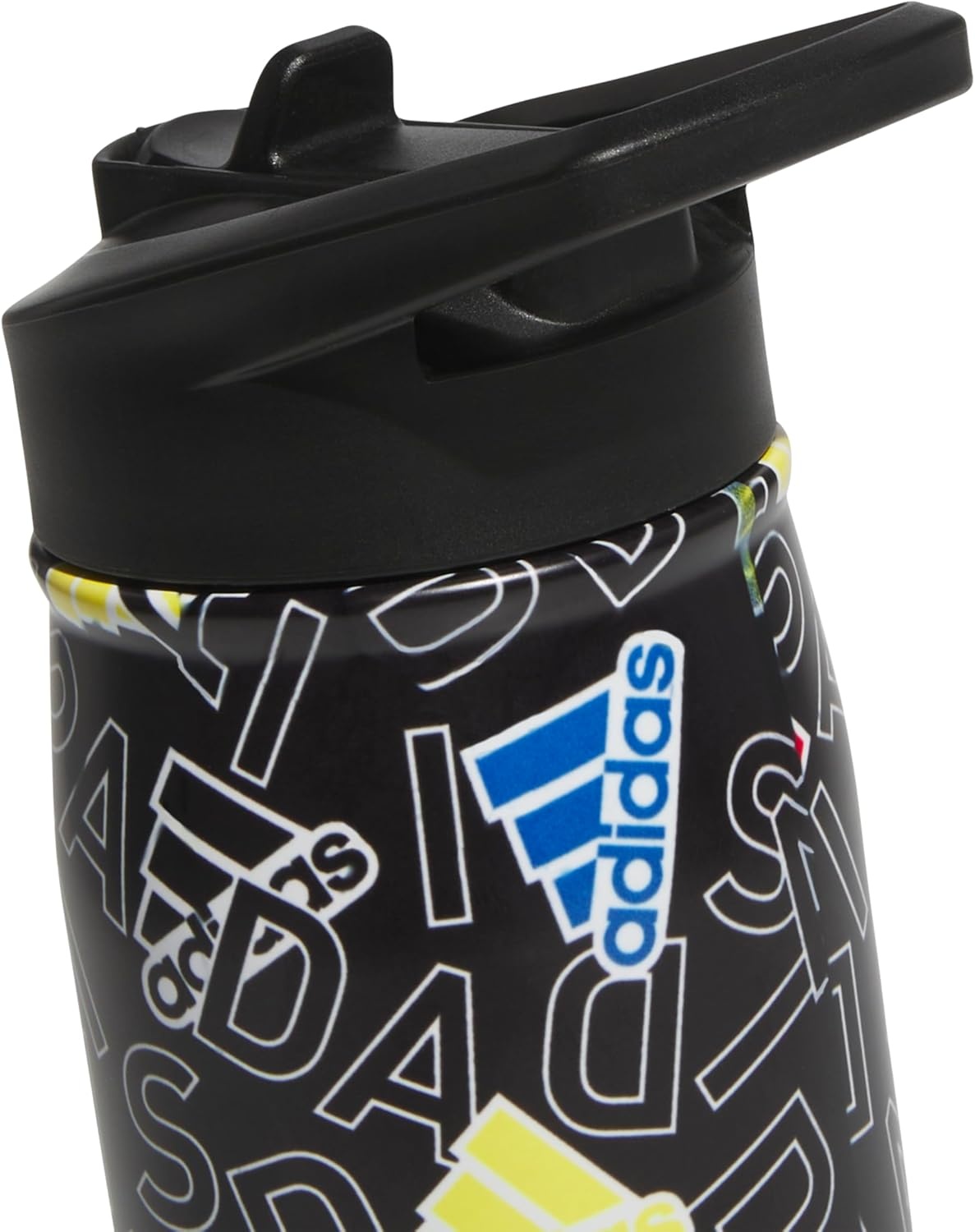 image:imageadidas Stainless Steel Metal Water Bottle 20 oz 600 mL Straw LidAdi Comp BlackBlackWhite