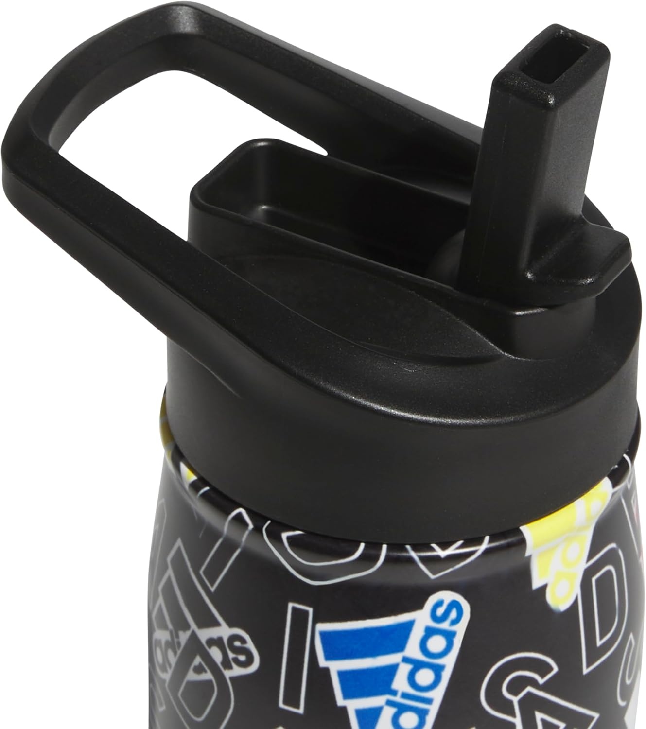 image:imageadidas Stainless Steel Metal Water Bottle 20 oz 600 mL Straw LidAdi Comp BlackBlackWhite