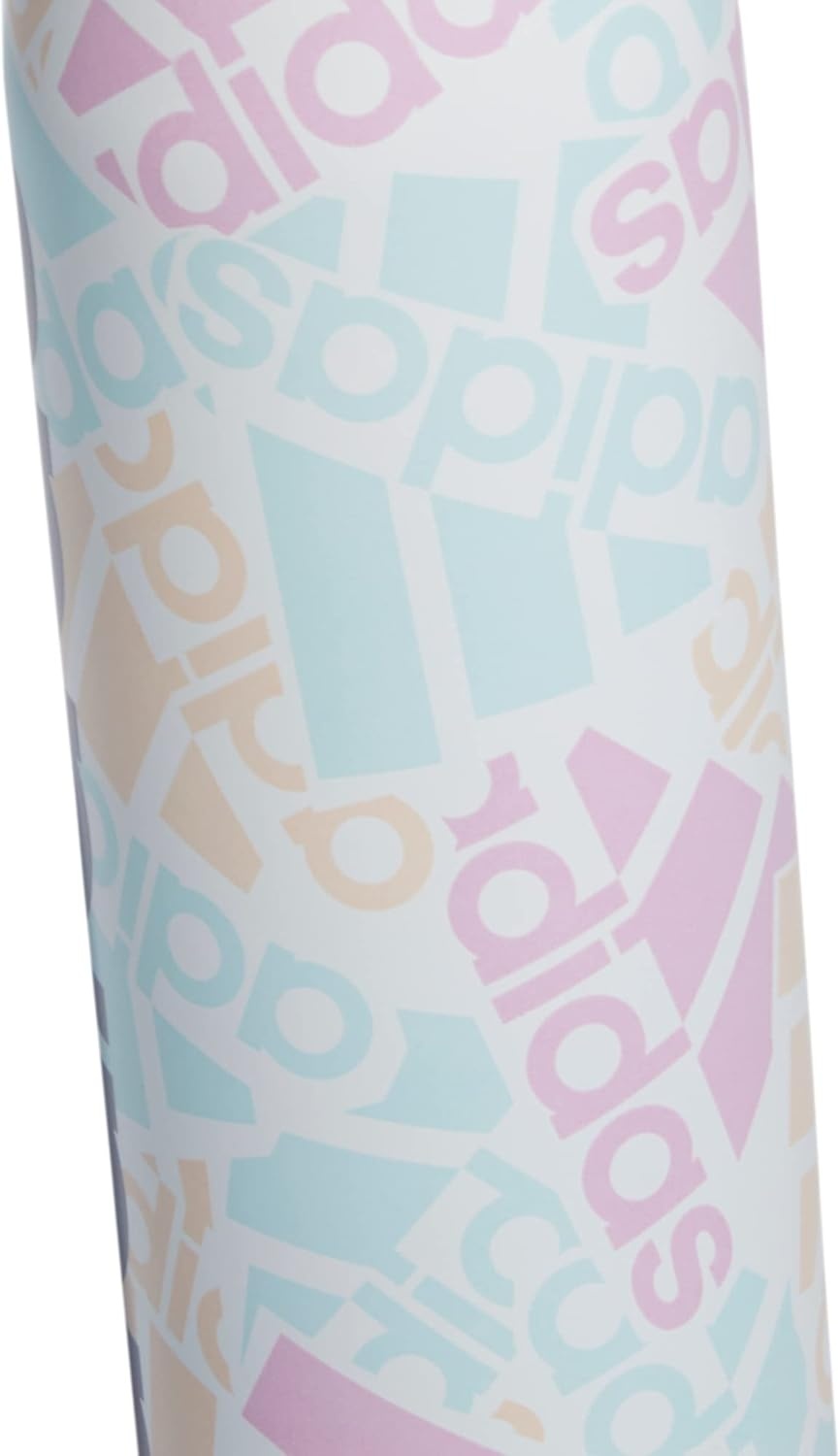 image:imageadidas Stainless Steel Metal Water Bottle 20 oz 600 mL Straw LidAdi Multi CollageAlmost BlueGrey