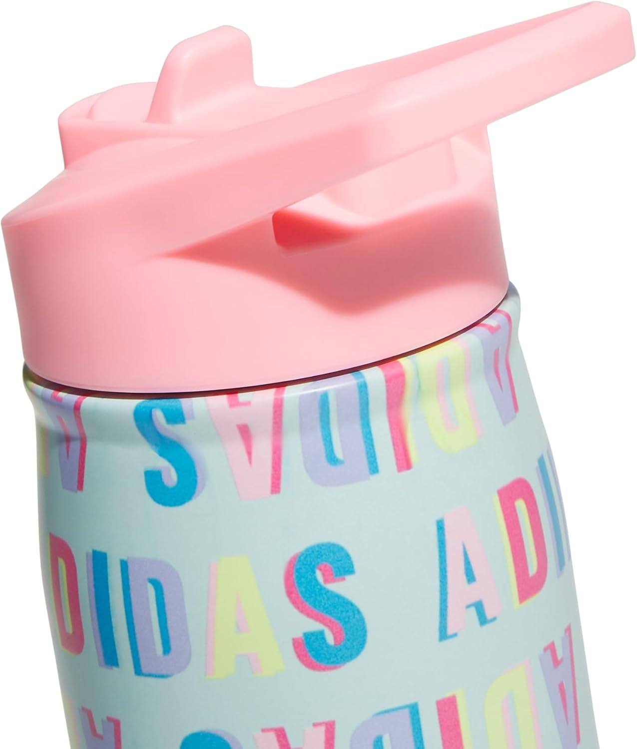 image:imageadidas Stainless Steel Metal Water Bottle 20 oz 600 mL Straw LidHall Pass Semi Flash AquaPink SparkWhite