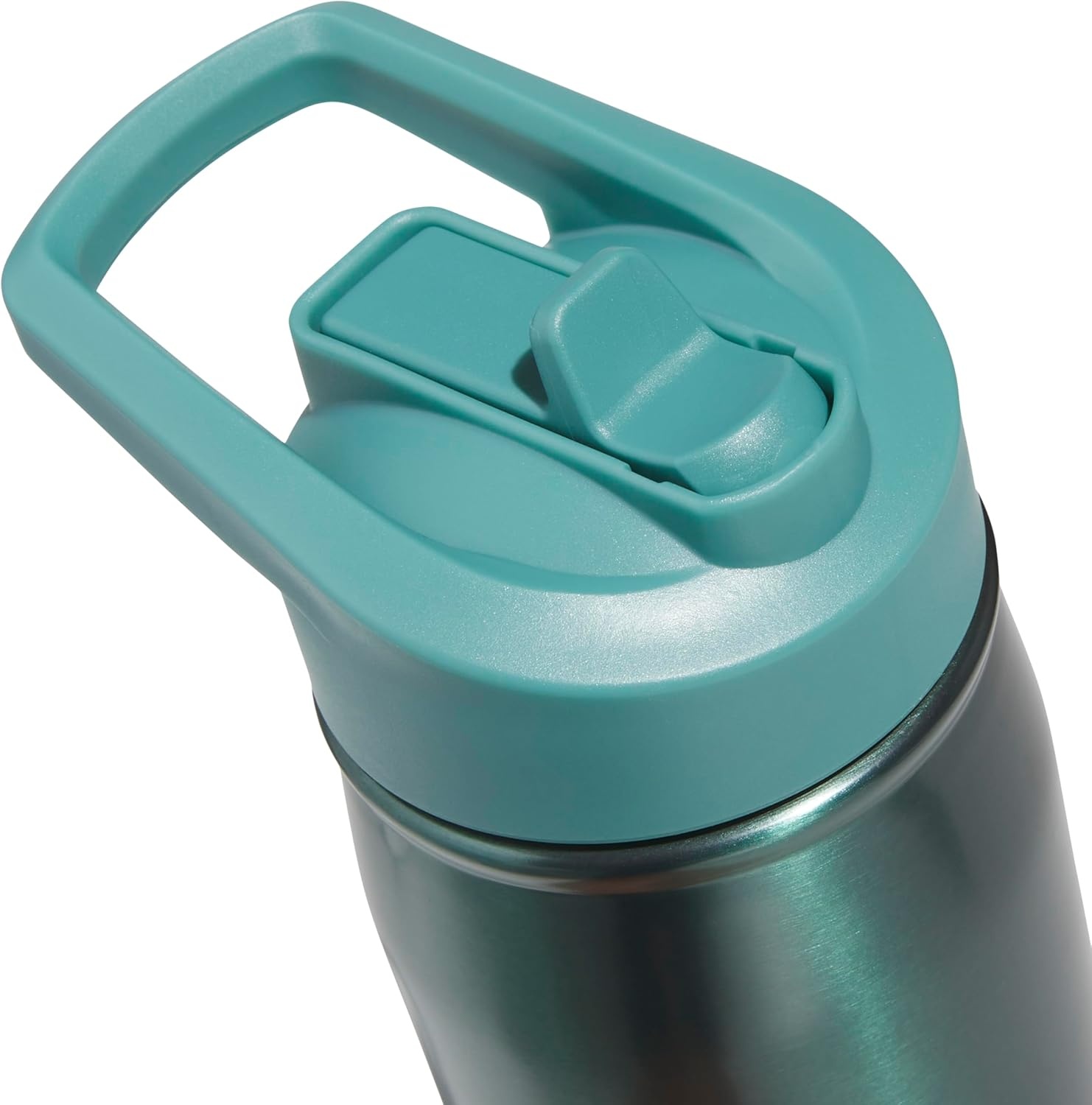 image:imageadidas Stainless Steel Metal Water Bottle 20 oz 600 mL Straw LidPreloved Teal GreenPowder Teal Green