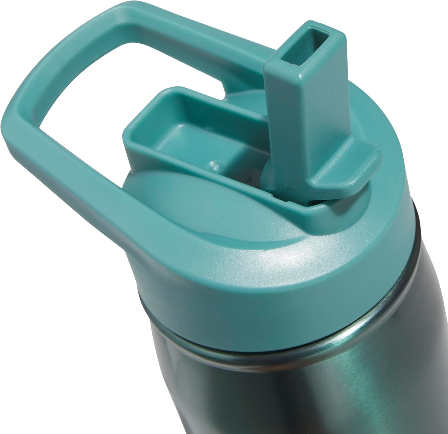 image:imageadidas Stainless Steel Metal Water Bottle 20 oz 600 mL Straw LidPreloved Teal GreenPowder Teal Green
