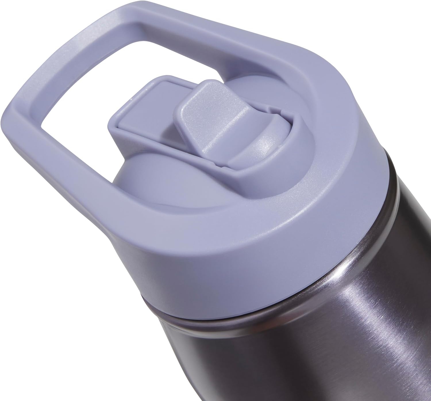 image:imageadidas Stainless Steel Metal Water Bottle 20 oz 600 mL Straw LidPreloved VioletSilver Violet Purple