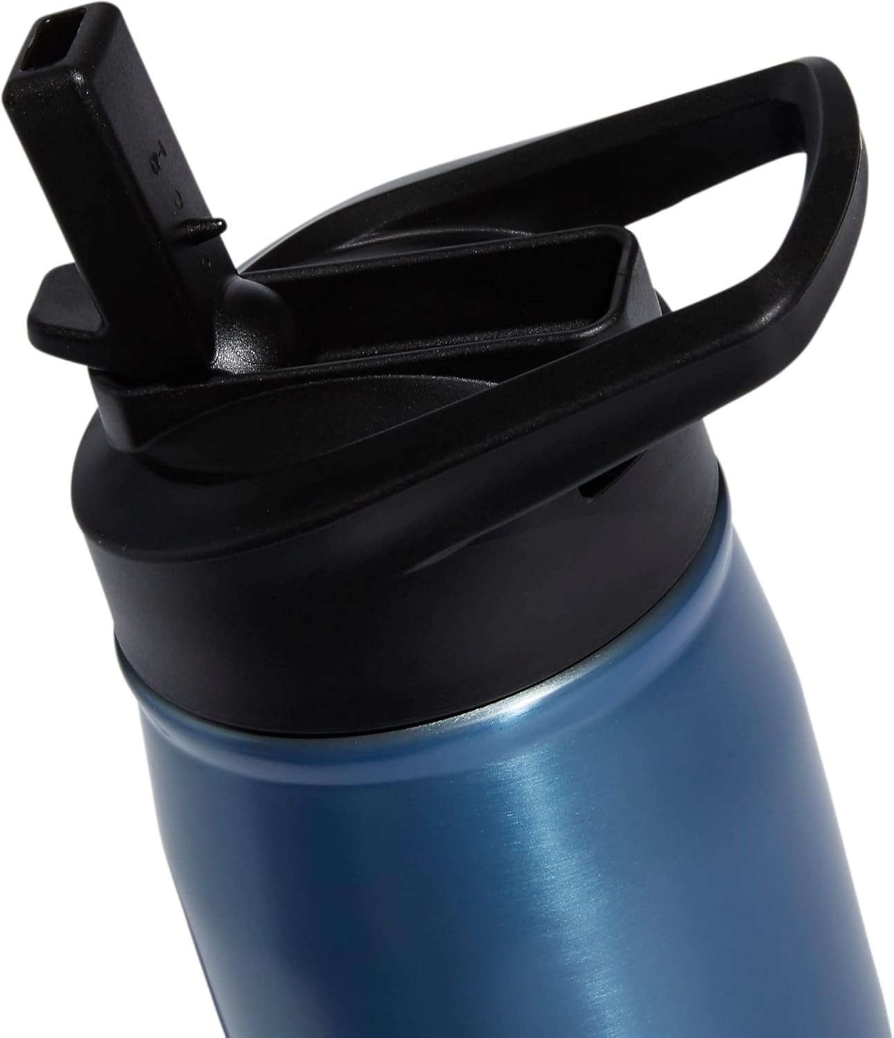 image:imageadidas Stainless Steel Metal Water Bottle 20 oz 600 mL Straw LidPulse BlueBlackAlmost Blue