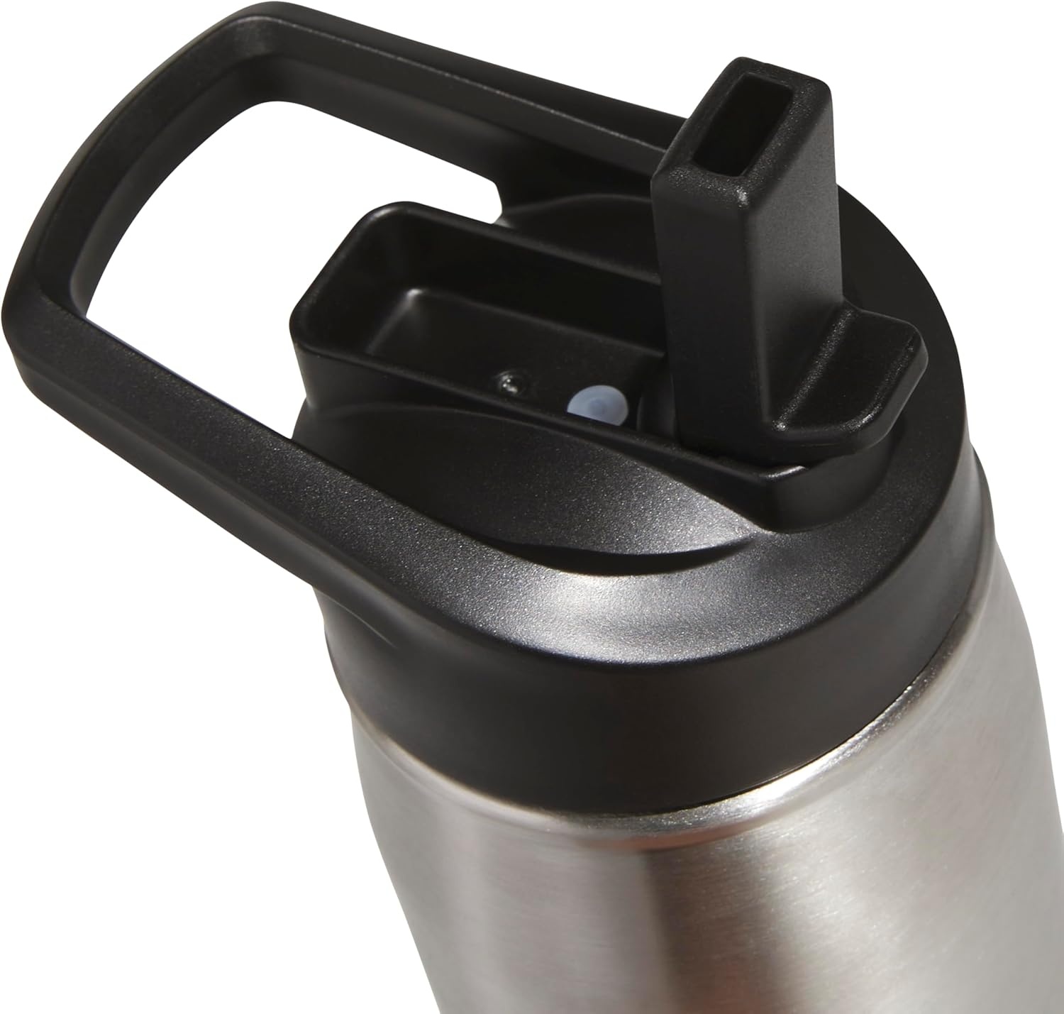image:imageadidas Stainless Steel Metal Water Bottle 20 oz 600 mL Straw LidStainless SteelBlack 1