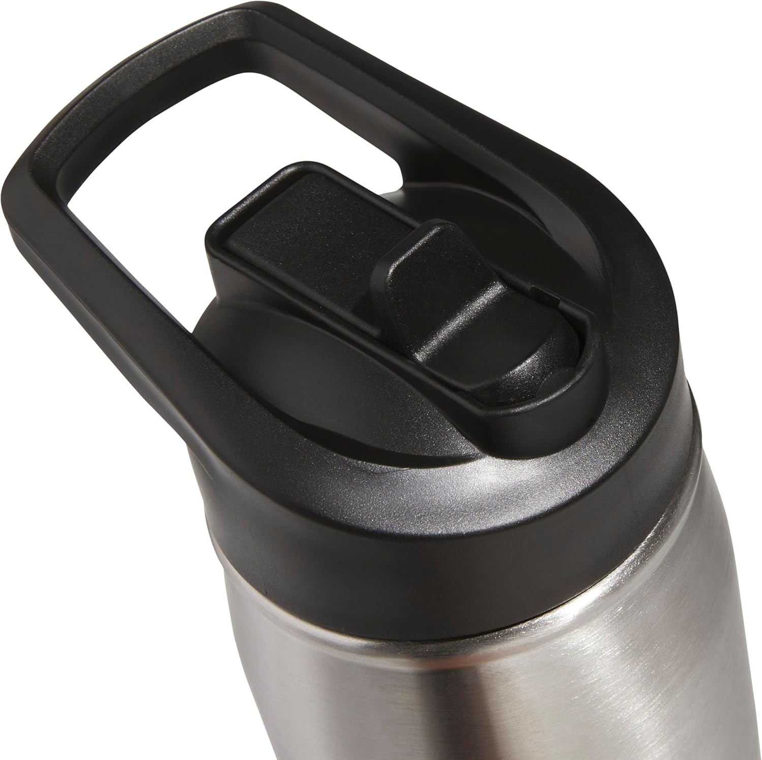 image:imageadidas Stainless Steel Metal Water Bottle 20 oz 600 mL Straw LidStainless SteelBlack 1