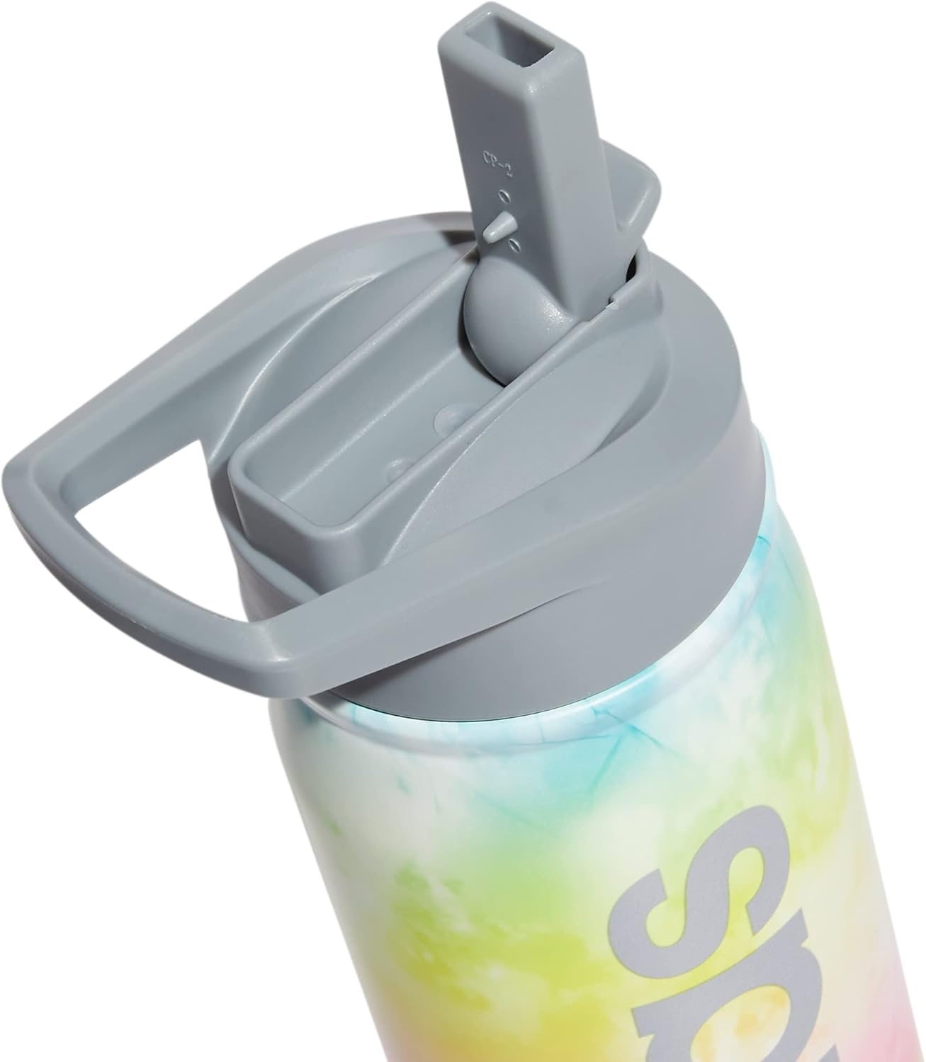 image:imageadidas Stainless Steel Metal Water Bottle 20 oz 600 mL Straw LidStone Wash RainbowGrey