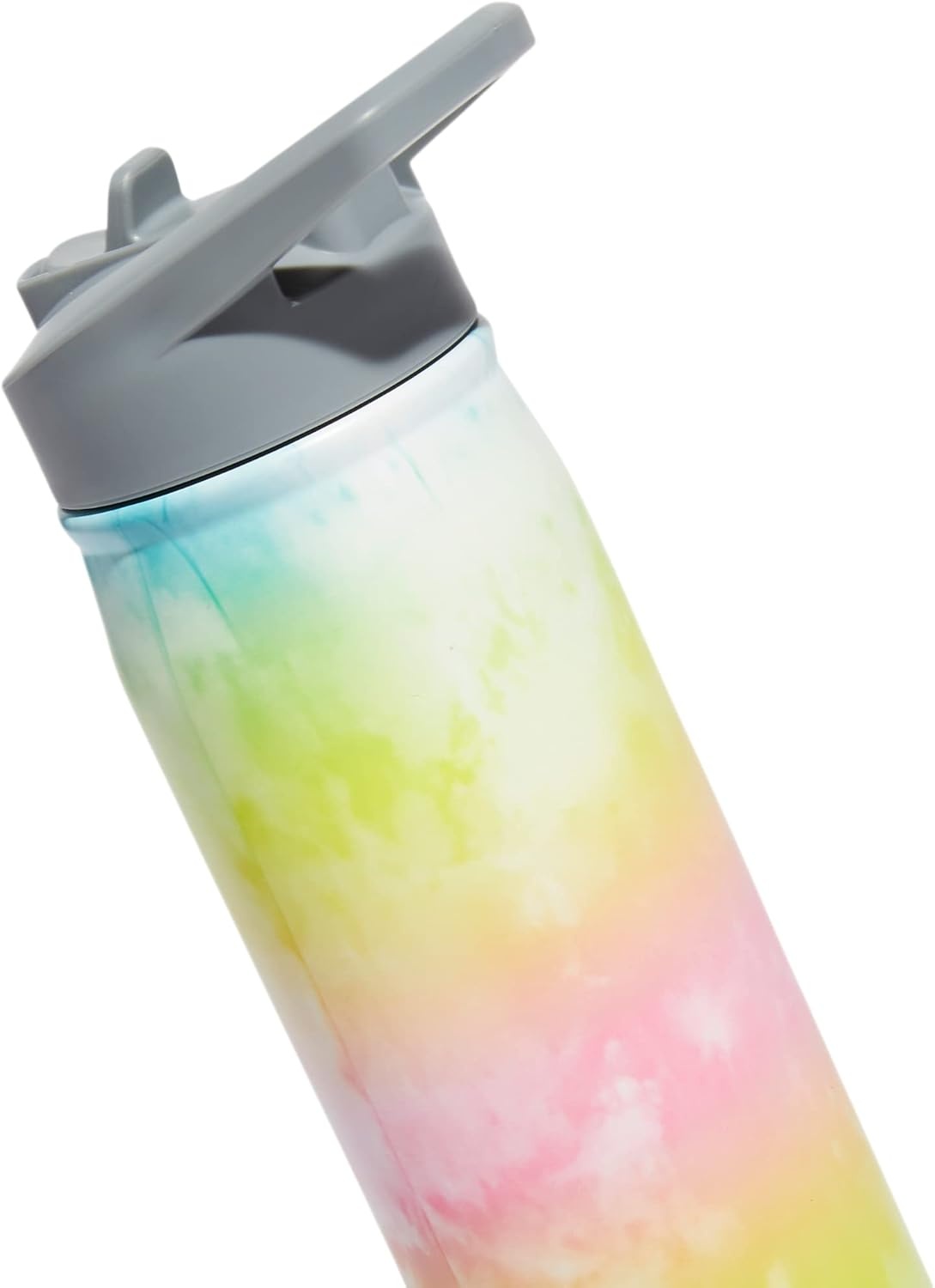 image:imageadidas Stainless Steel Metal Water Bottle 20 oz 600 mL Straw LidStone Wash RainbowGrey