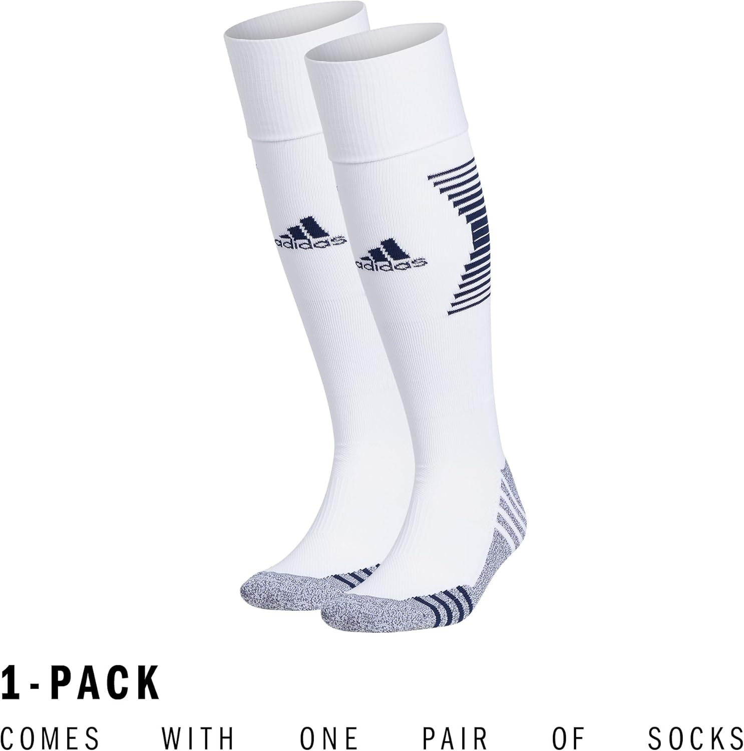 image:imageadidas Team Speed 3 Soccer Socks 1PairWhiteTeam Navy Blue