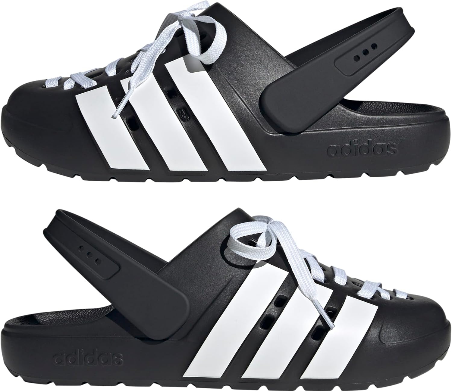 image:imageadidas Unisex Adult Adilette Clog 20 ClogsBlackWhiteBlackLace