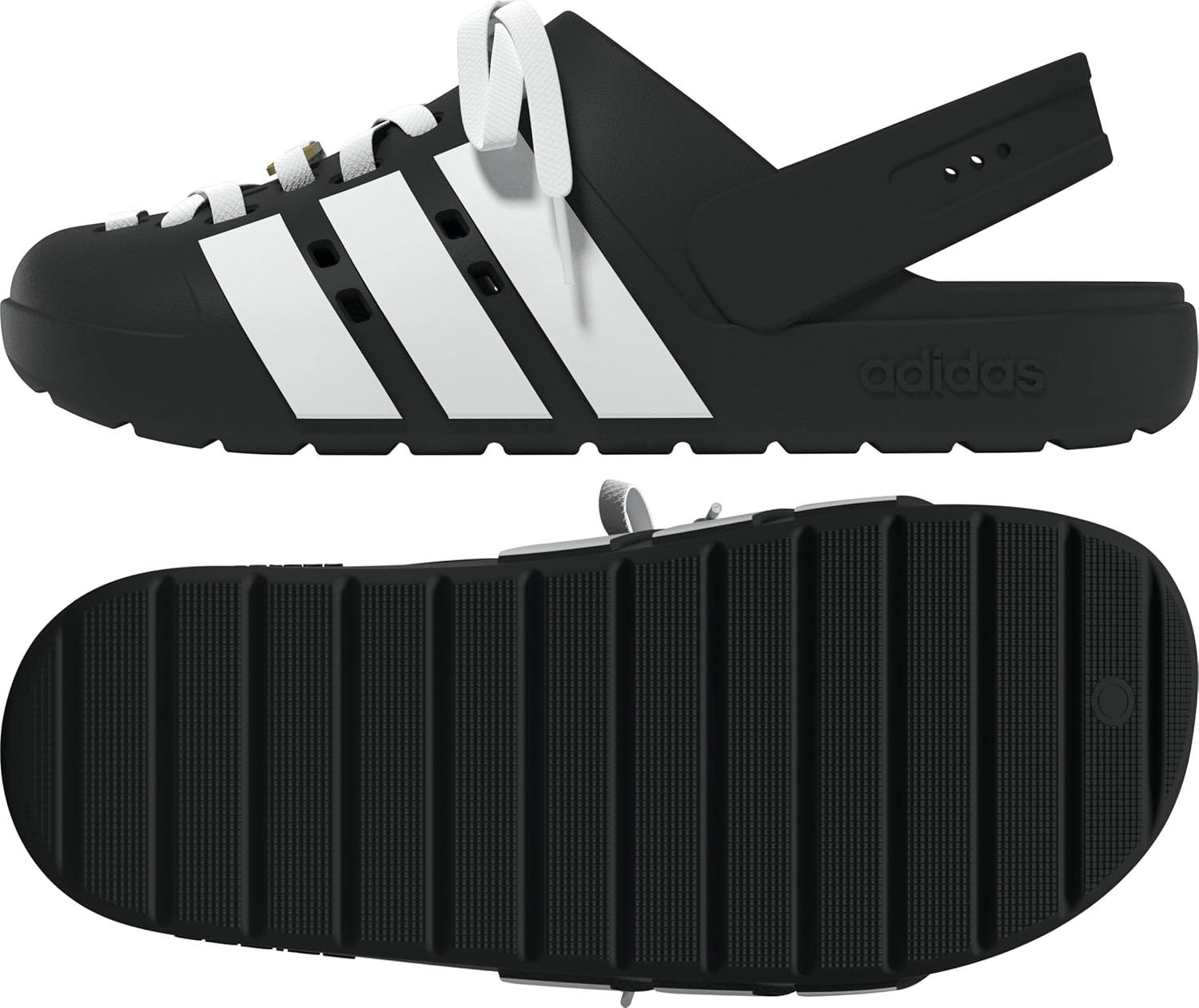 image:imageadidas Unisex Adult Adilette Clog 20 ClogsLacesCore BlackWhiteCore Black