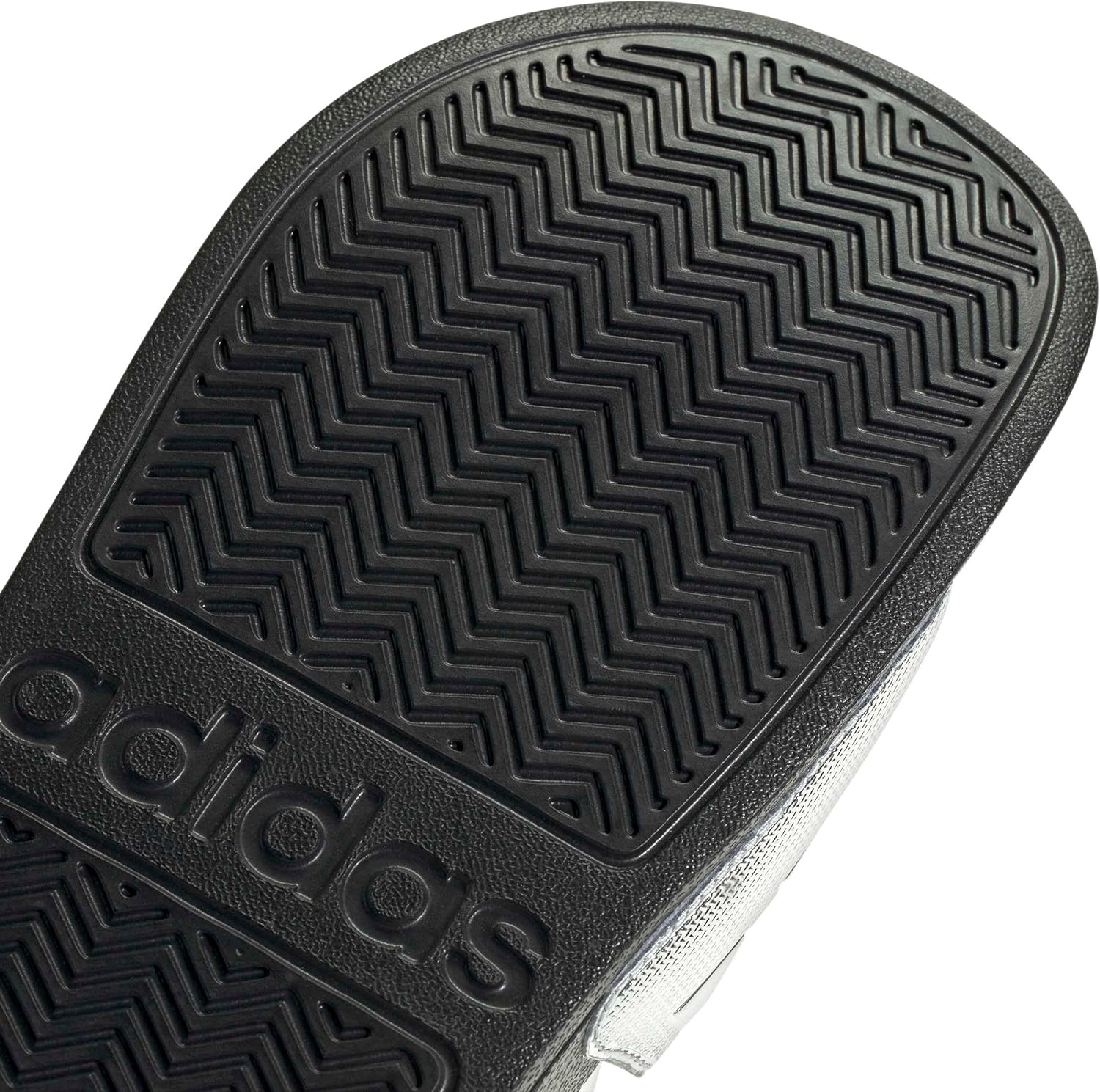 image:imageadidas Unisex Adult Adilette Shower Slide SandalBlackSilver MetallicSilver Metallic
