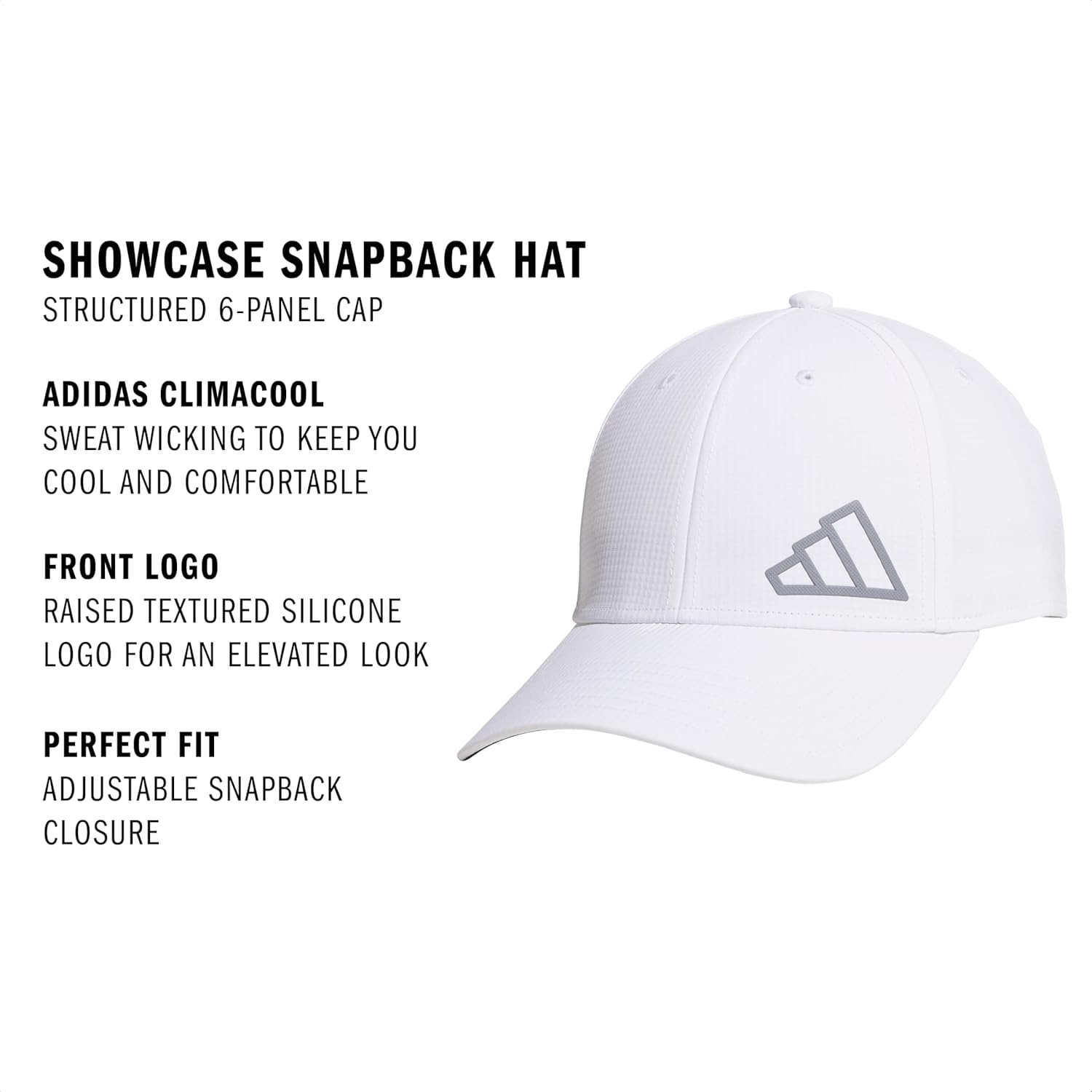 image:imageadidas Unisex Adult Showcase Hat Showcase Adjustable Athletic Sports CapWhiteGreyBlack