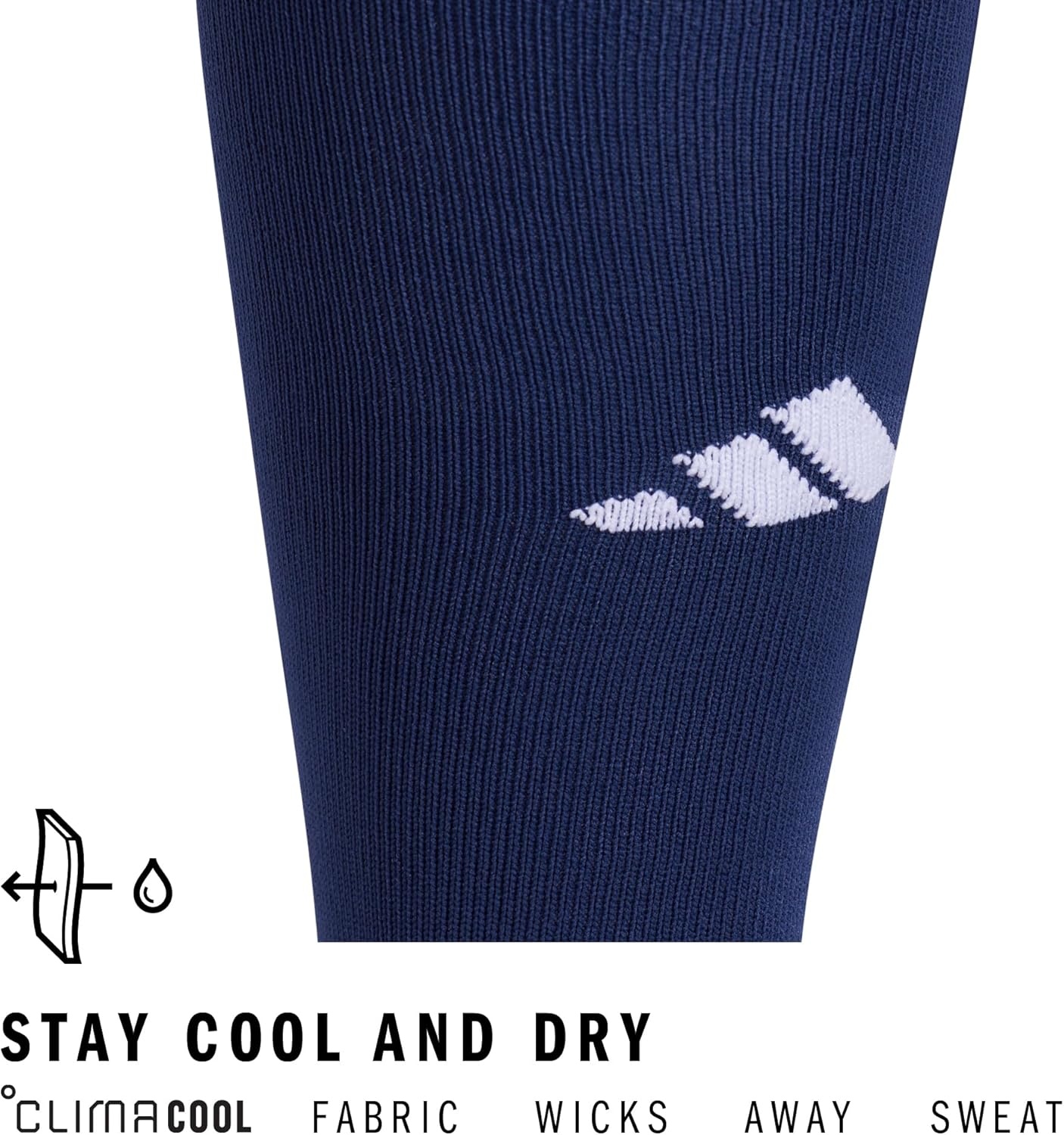image:imageadidas Unisex Metro Soccer Socks or Calf Sleeves 1 Pair OvertheCalfTeam Navy BlueClear GreyWhiteSock
