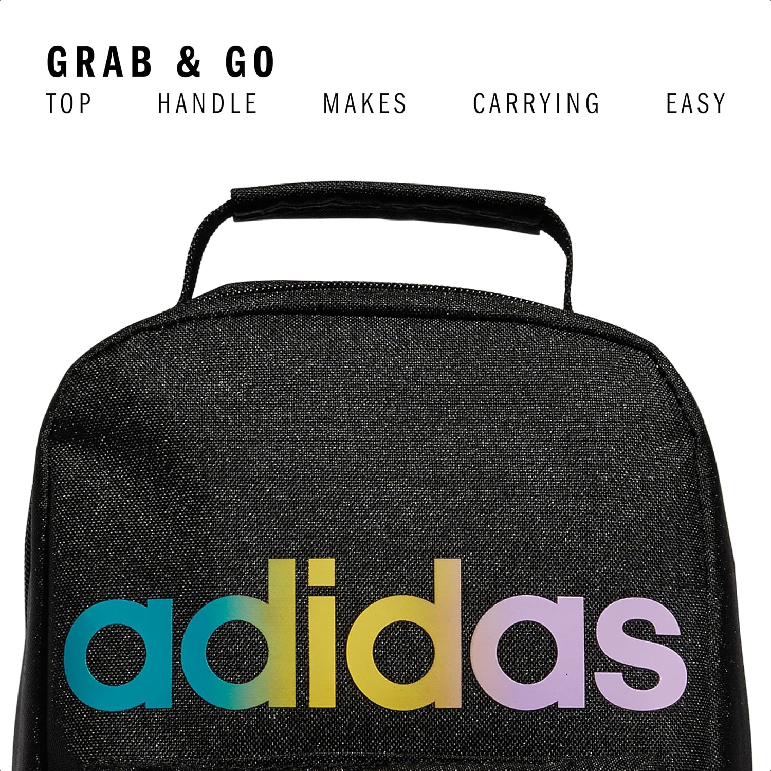 image:imageadidas Unisex Santiago Lunch Bag Cooler for Women and Men Insulated Food Container Box with Mesh PocketBlack Rainbow10
