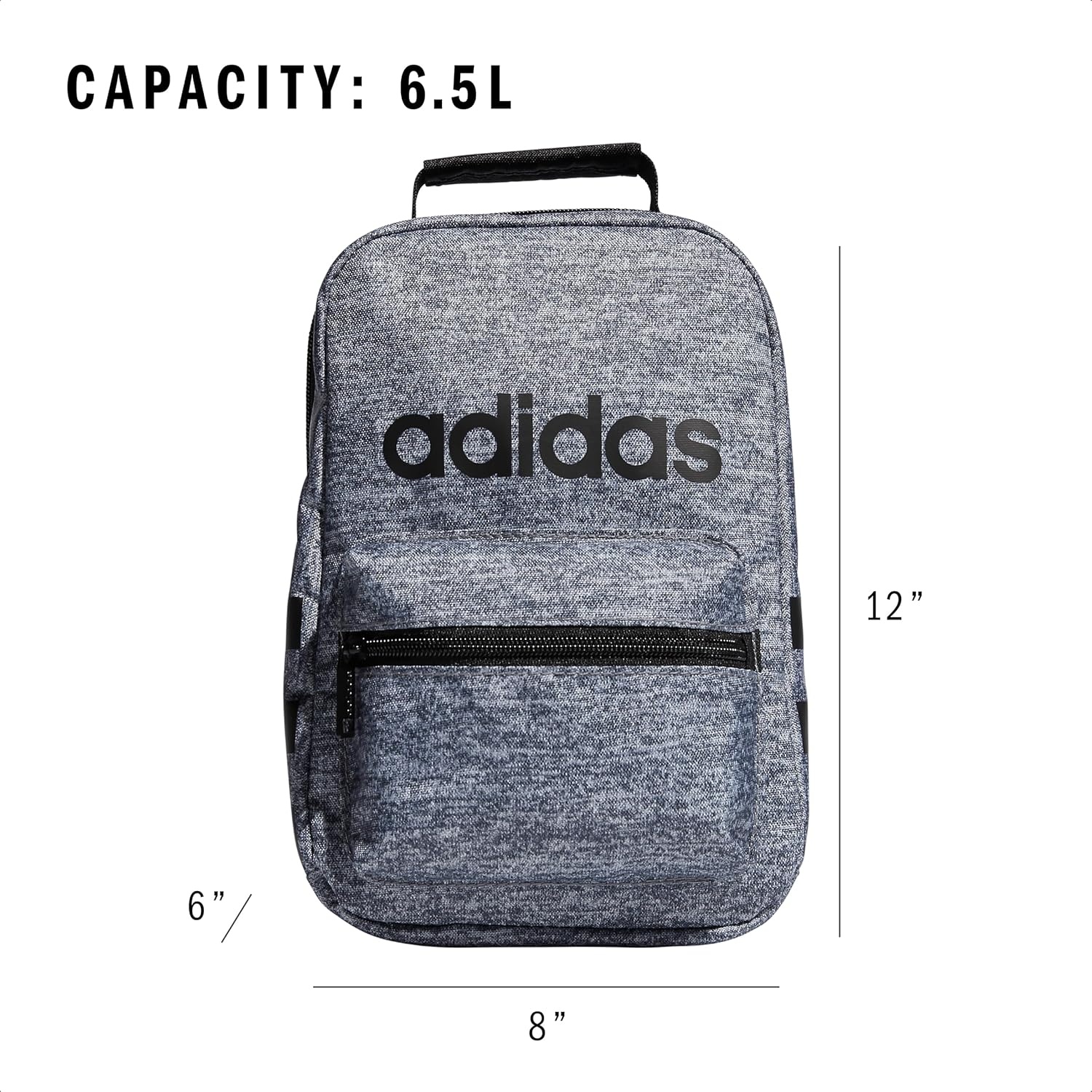 image:imageadidas Unisex Santiago Lunch Bag Cooler for Women and Men Insulated Food Container Box with Mesh PocketJersey Onix GreyBlack10