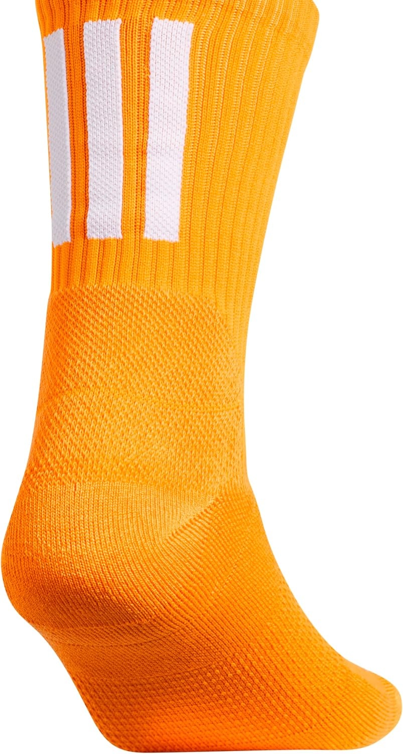image:imageadidas Unisex Select Basketball Socks 1 PairBright OrangeWhite2Quarter