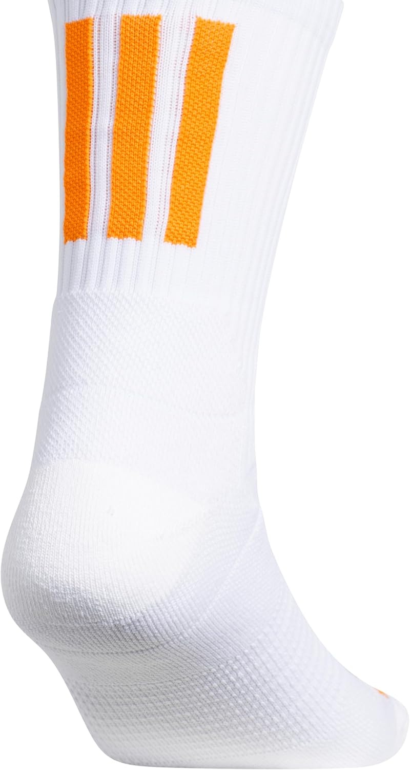 image:imageadidas Unisex Select Basketball Socks 1 PairWhiteBright Orange2Quarter