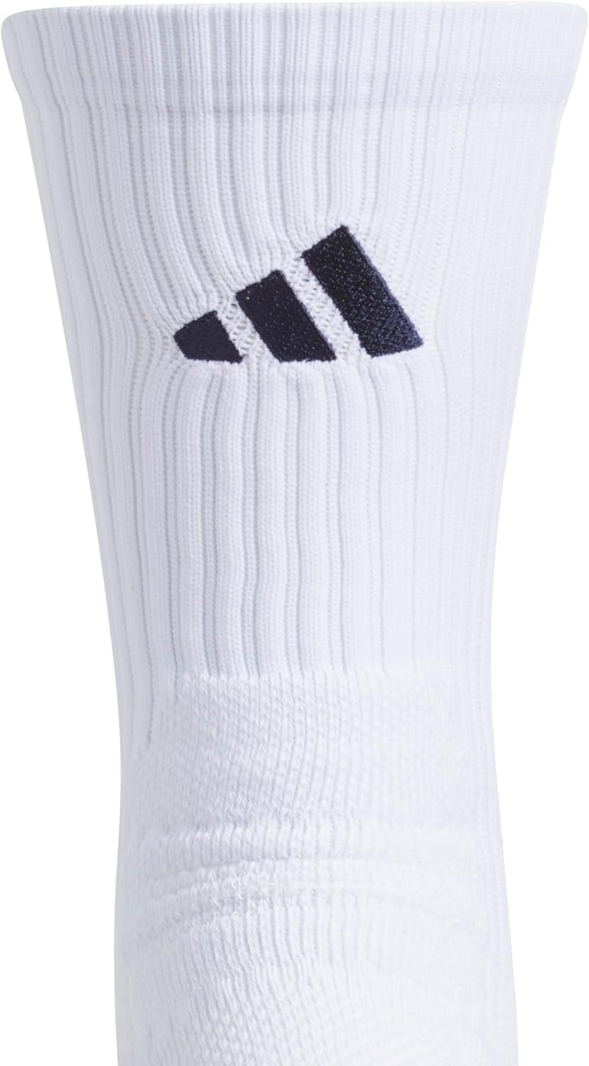 image:imageadidas Unisex Select Basketball Socks 1 PairWhiteTeam Navy Blue 22Quarter