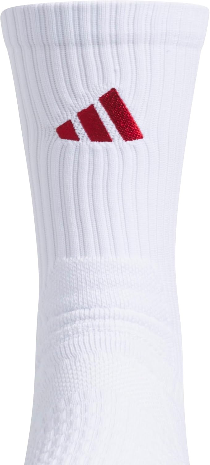 image:imageadidas Unisex Select Basketball Socks 1 PairWhiteTeam Power Red 22Quarter