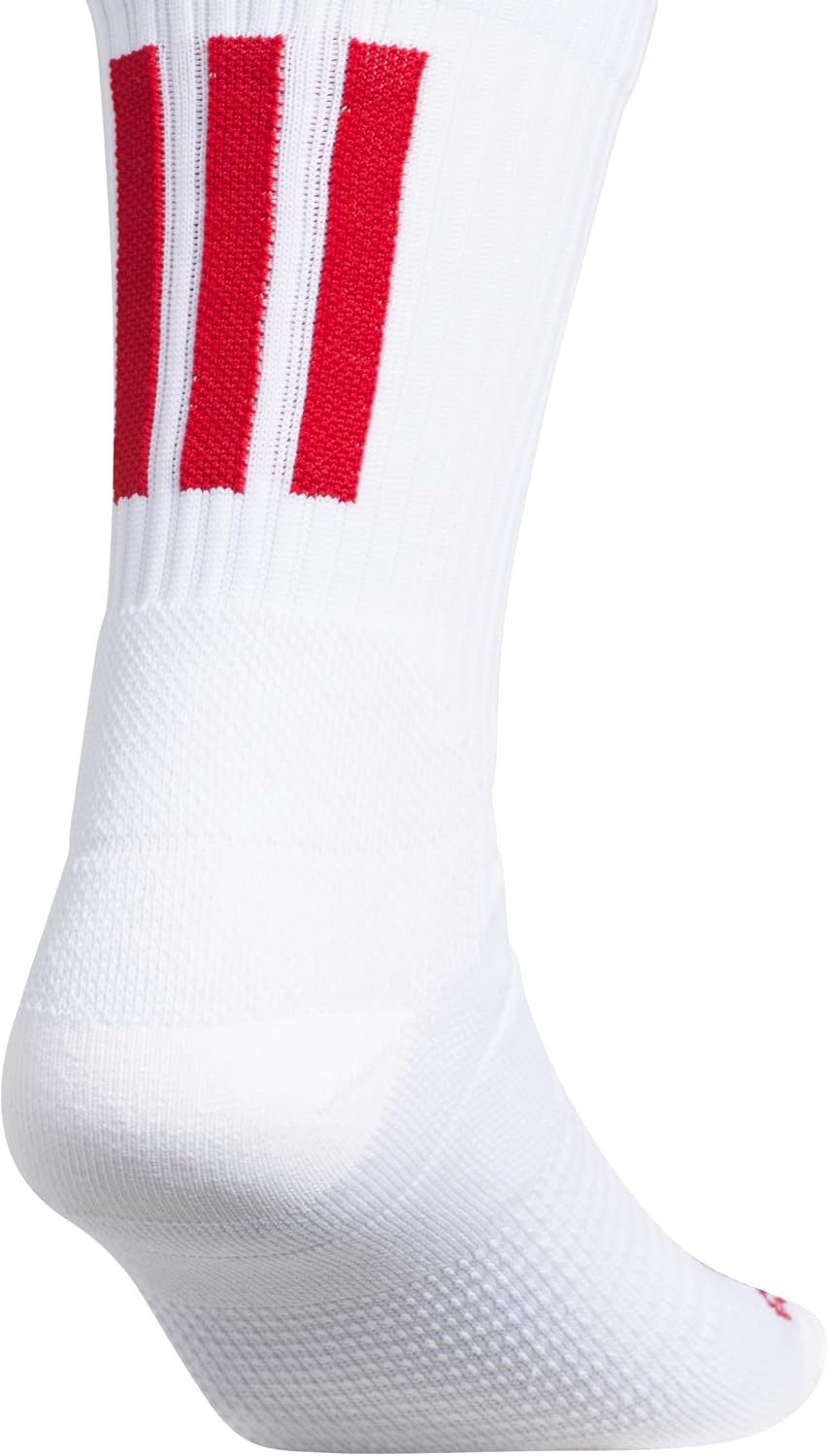 image:imageadidas Unisex Select Basketball Socks 1 PairWhiteTeam Power Red 22Quarter
