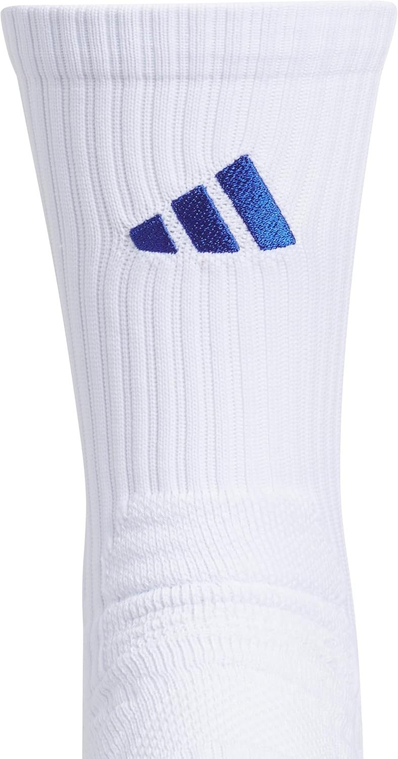 image:imageadidas Unisex Select Basketball Socks 1 PairWhiteTeam Royal Blue2Quarter