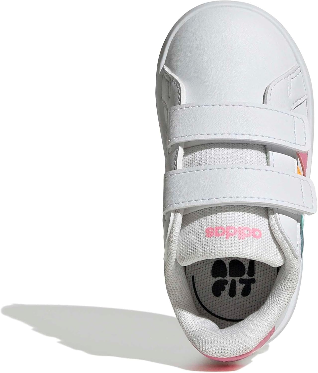 image:imageadidas UnisexBaby Grand Court 30 Hook amp LoopWhiteBliss PinkLucid Tangerine