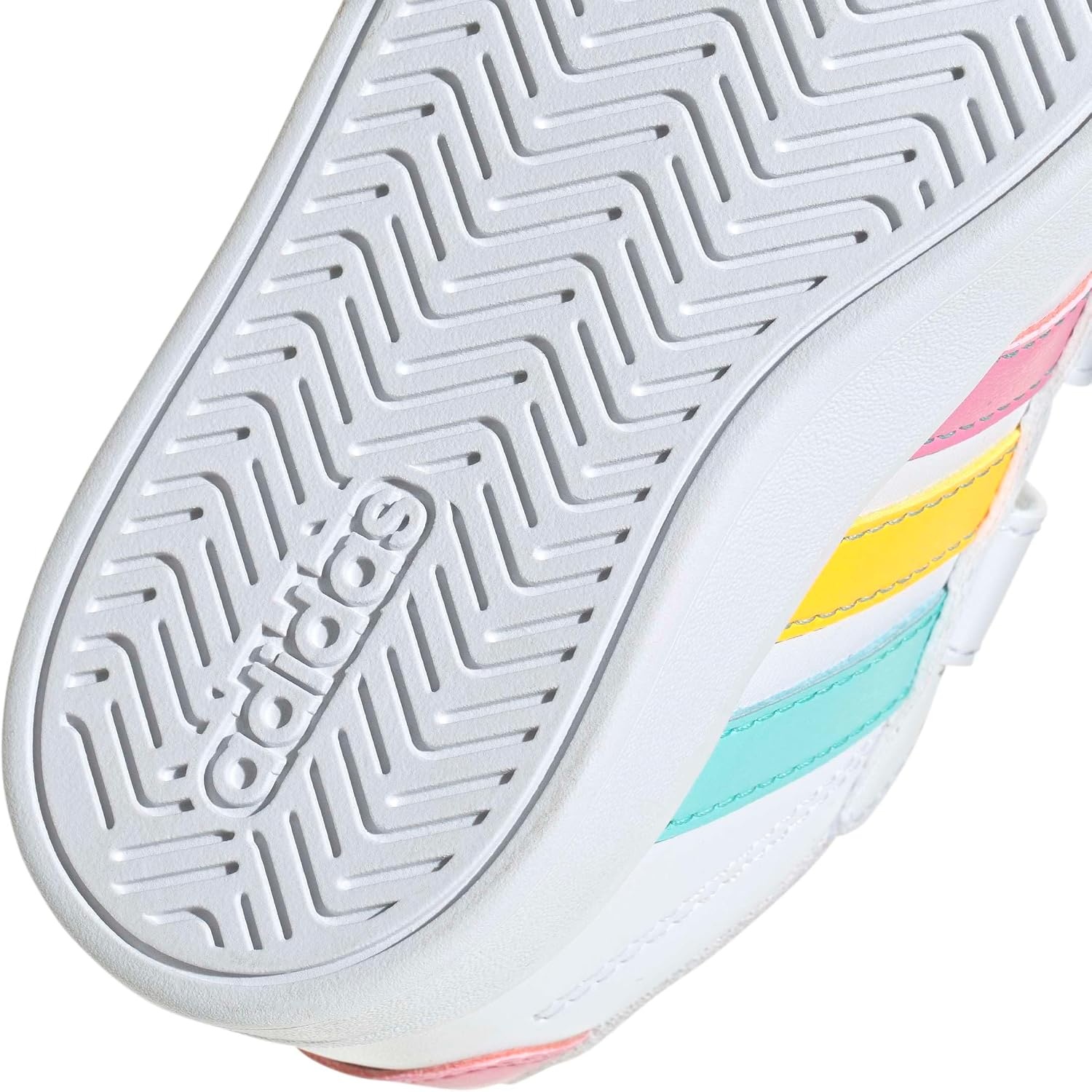 image:imageadidas UnisexBaby Grand Court 30 Hook amp LoopWhiteBliss PinkLucid Tangerine
